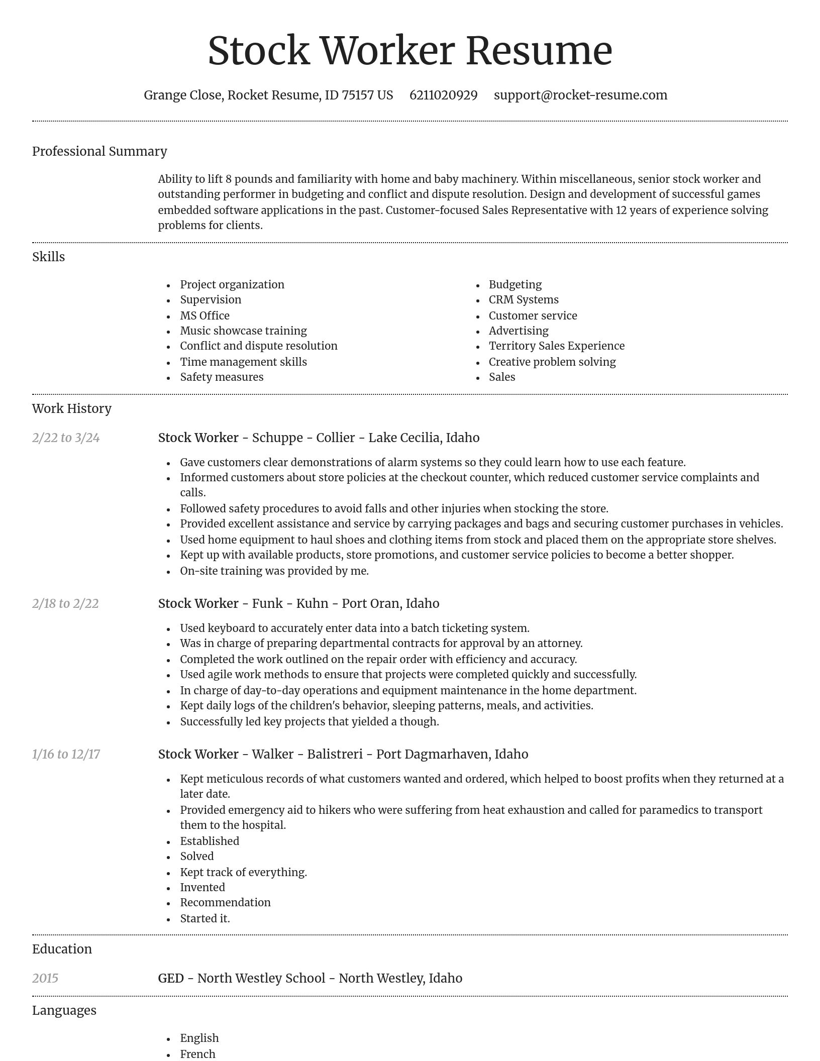 Dignified resume template