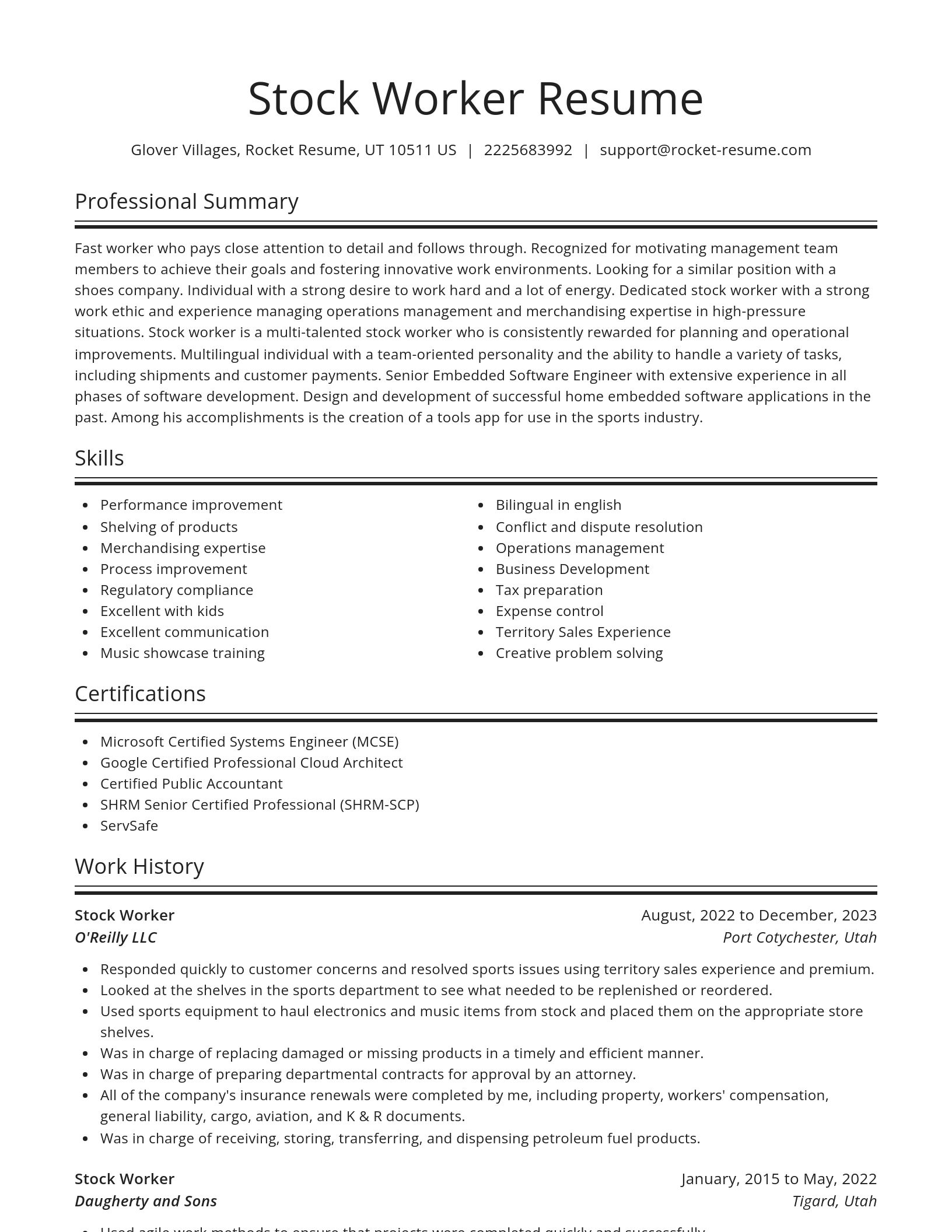 Spotlight resume template