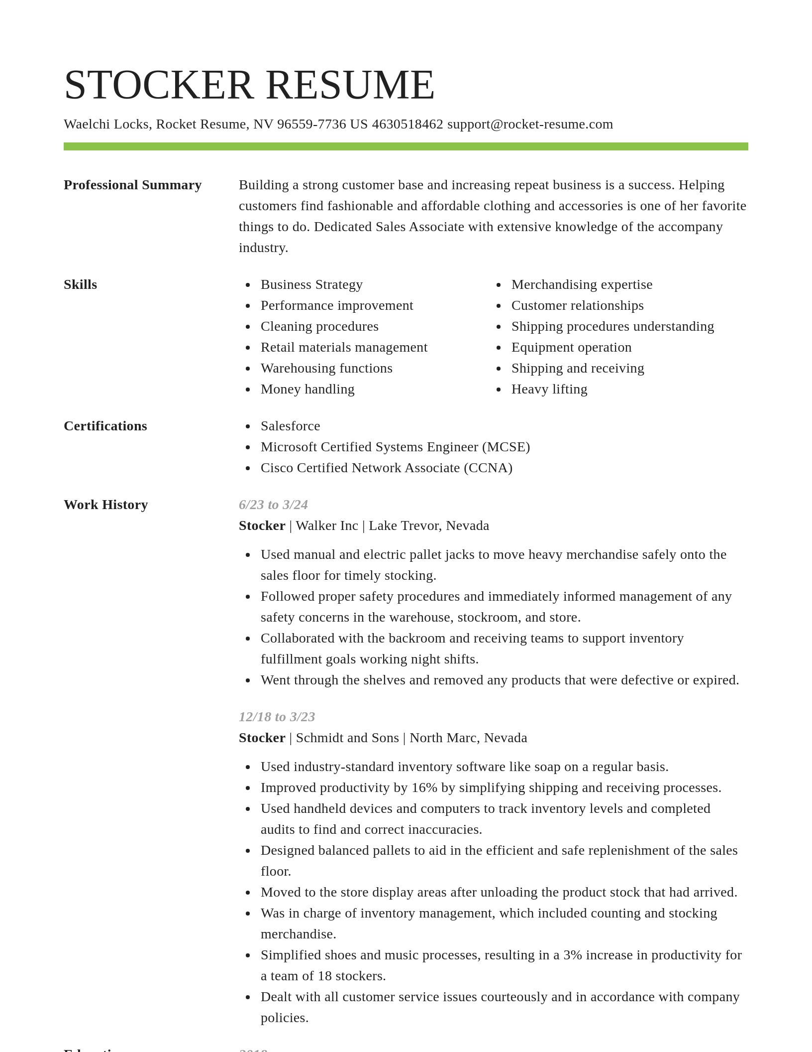 Smart resume template