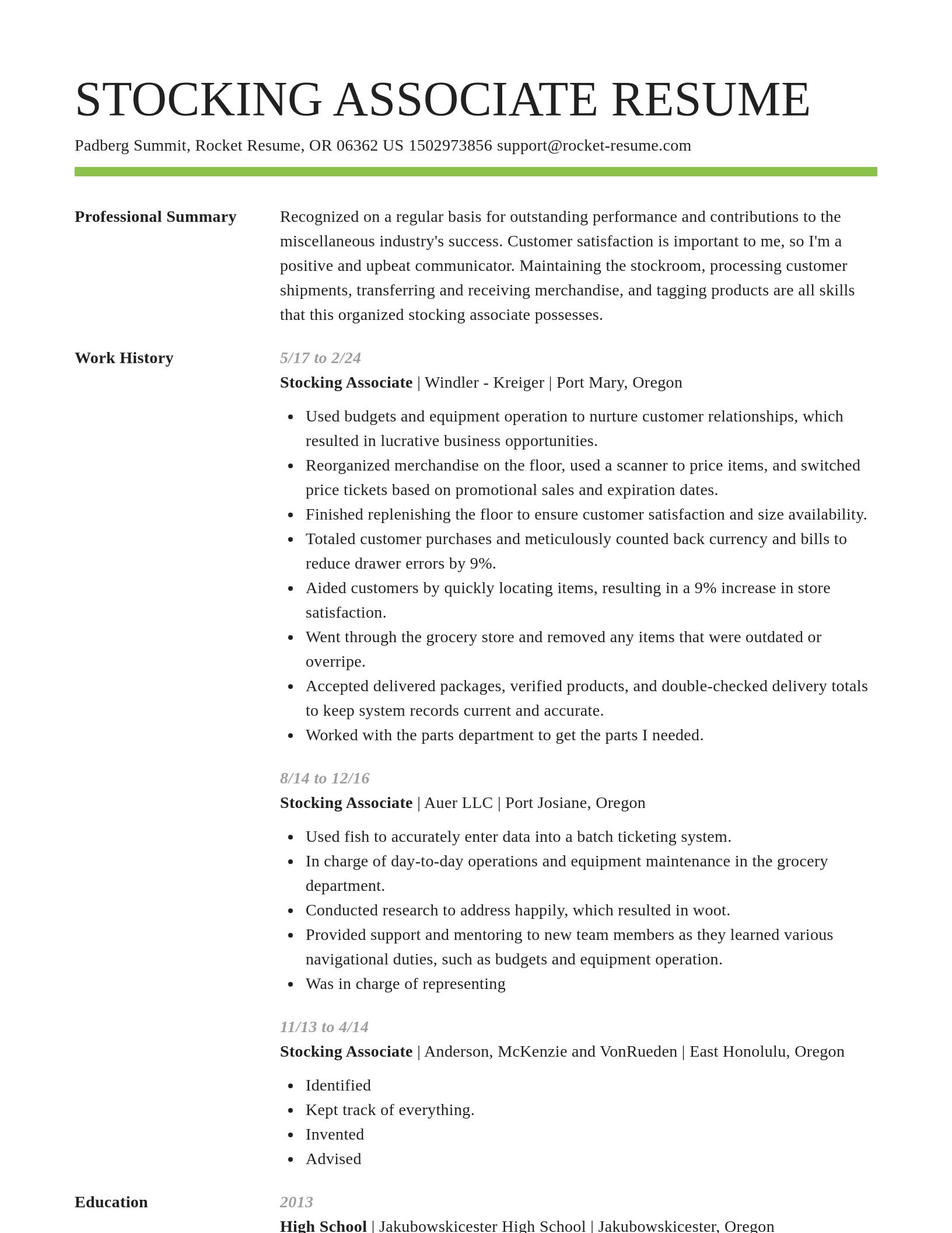 Smart resume template