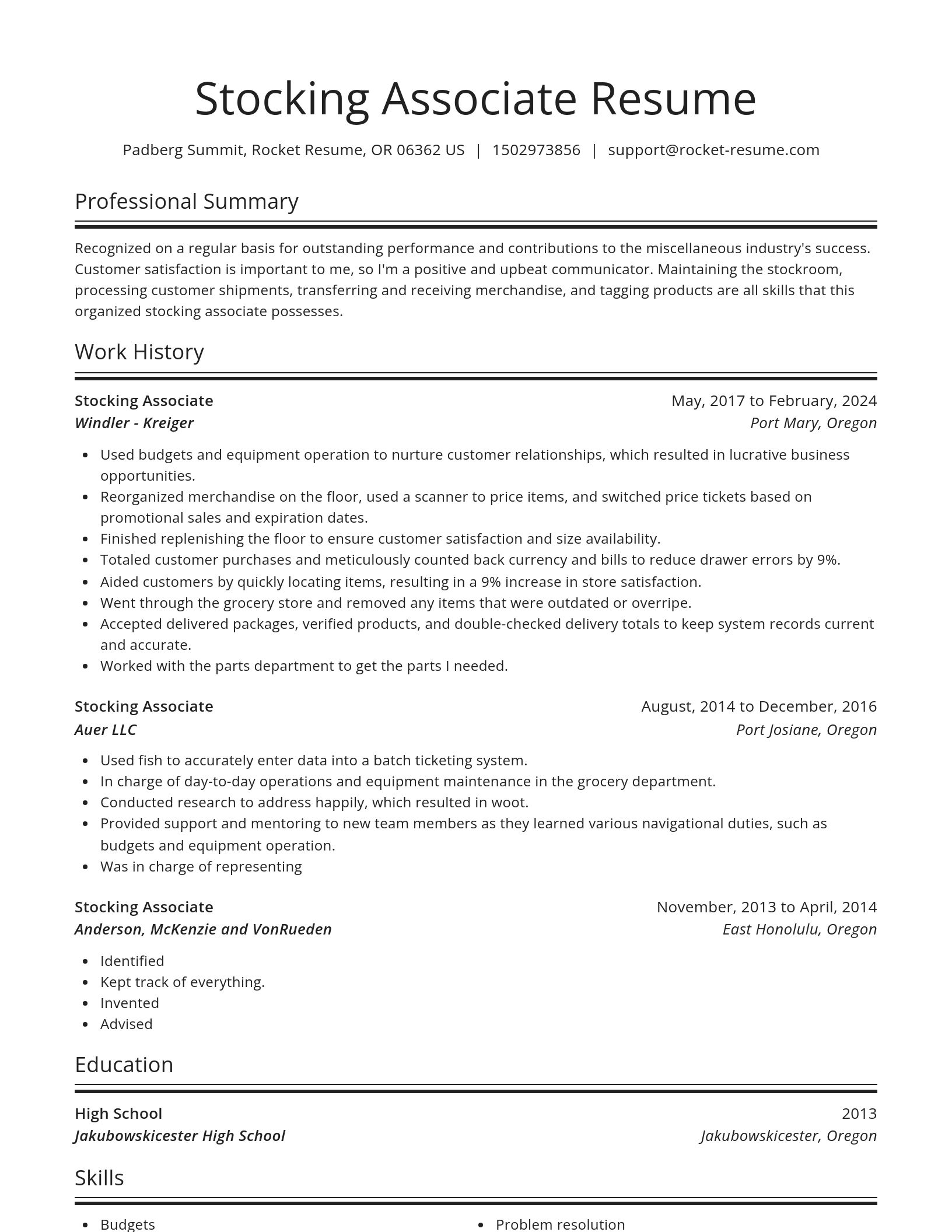 Spotlight resume template