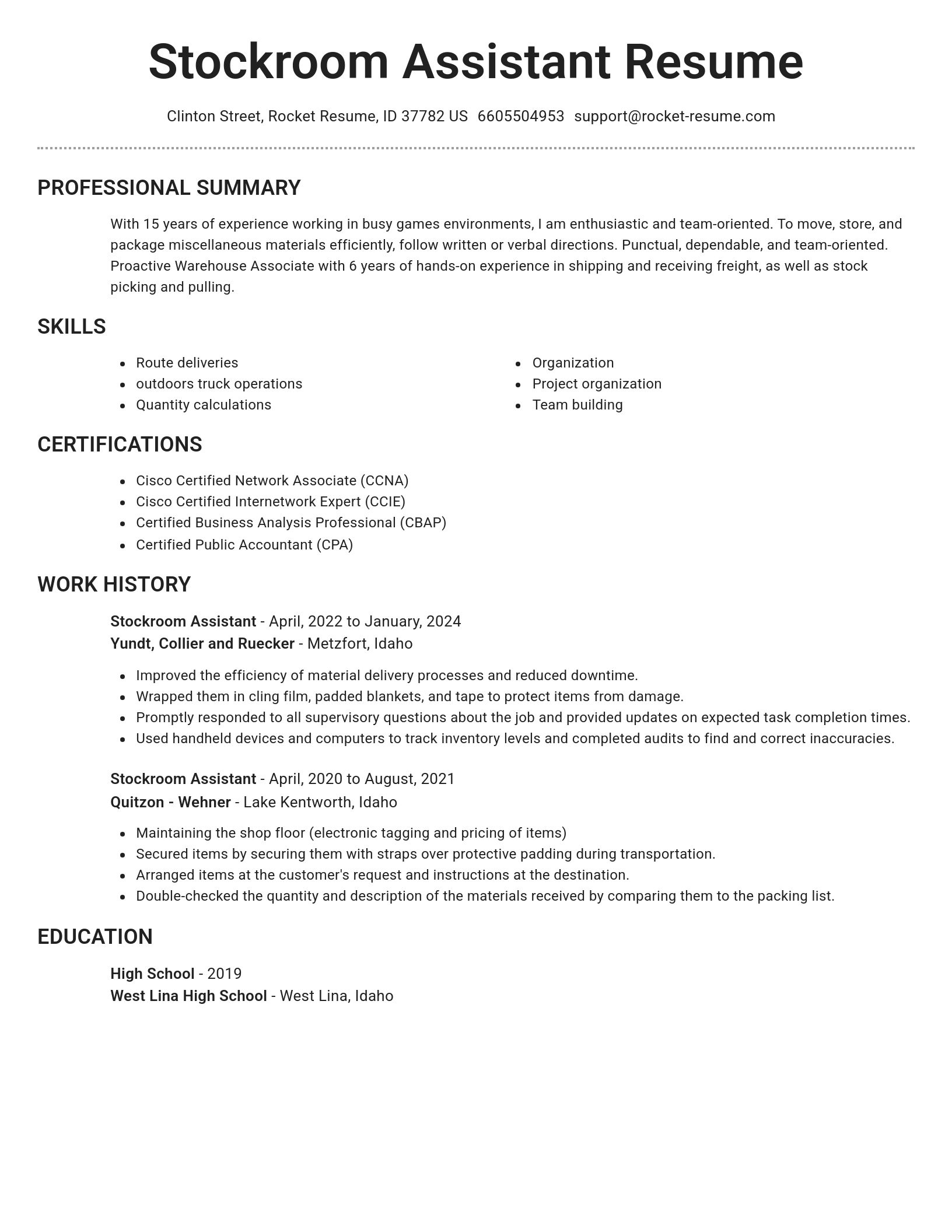 Brilliant resume template