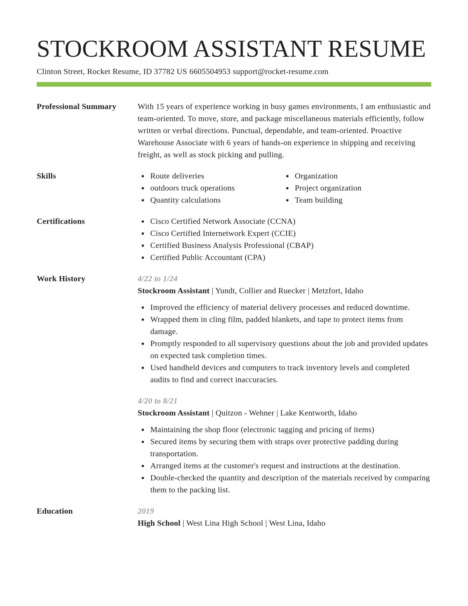 Smart resume template