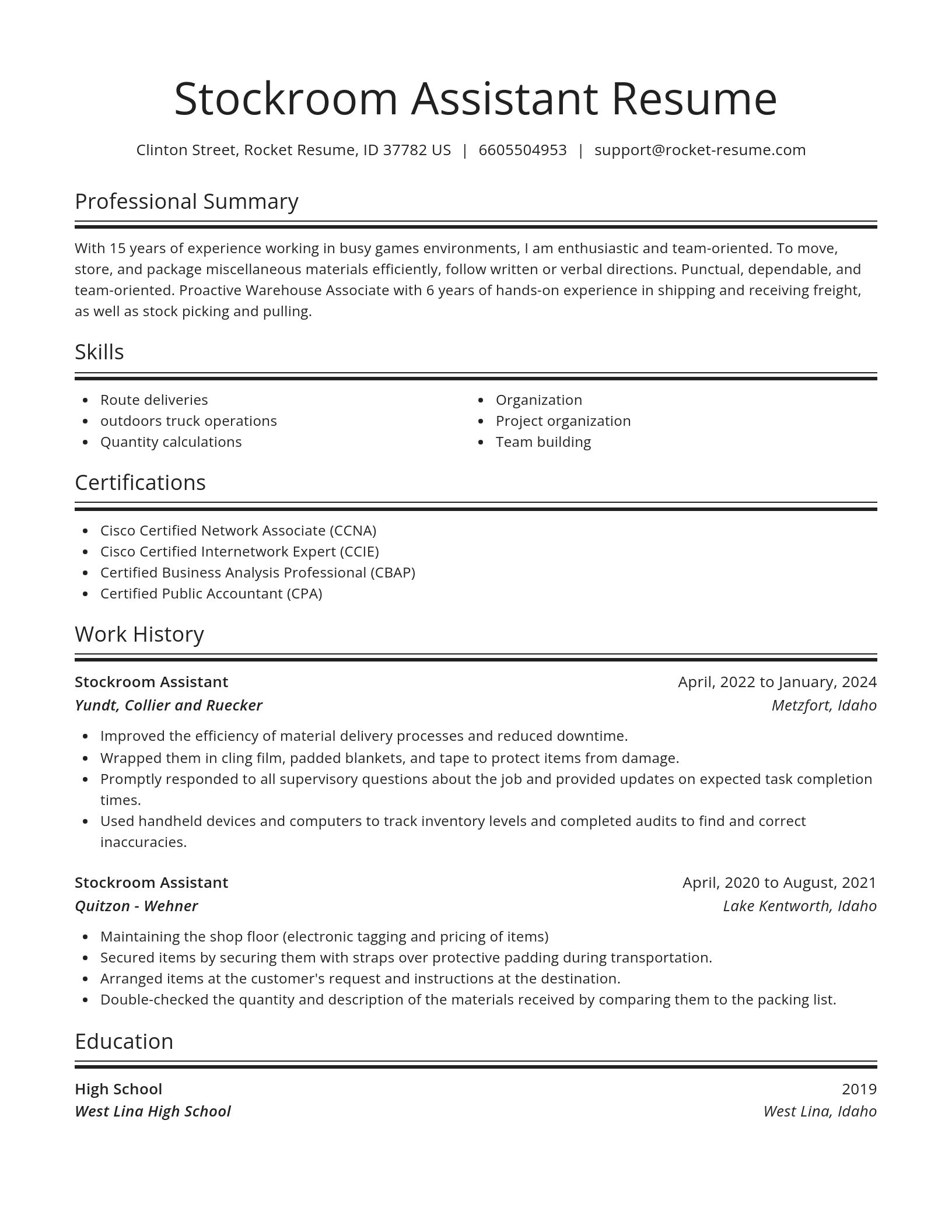 Spotlight resume template