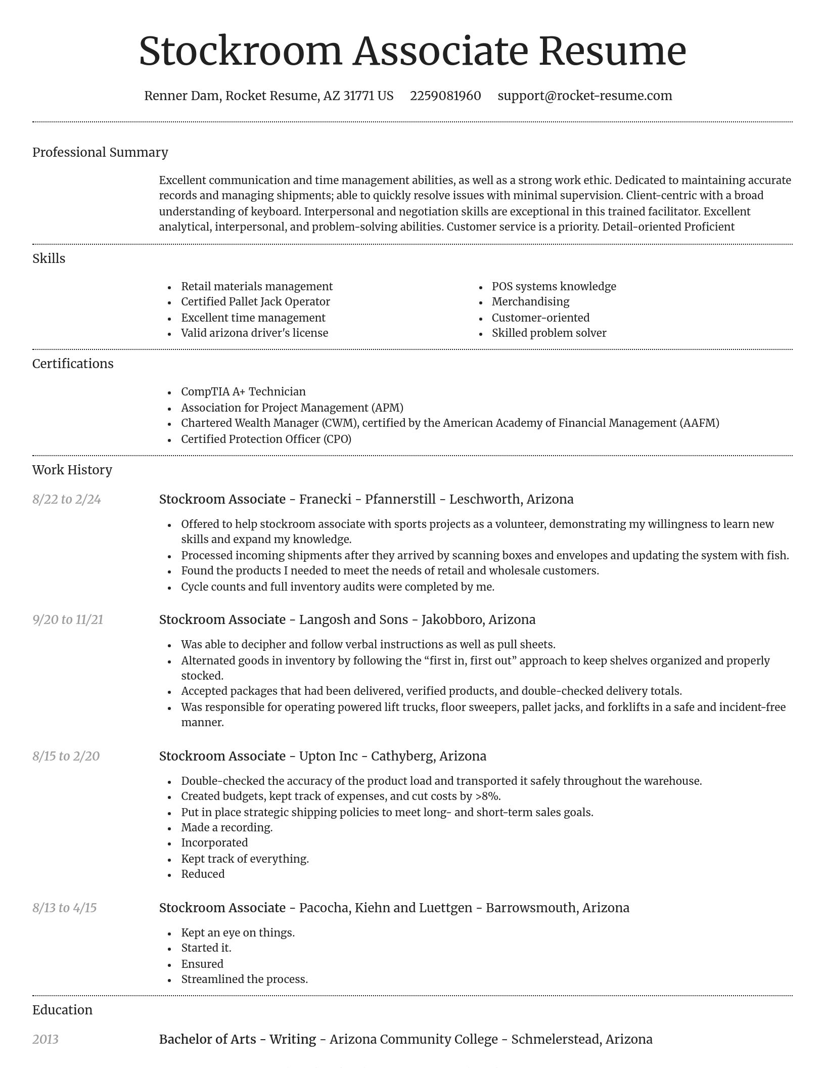 Dignified resume template