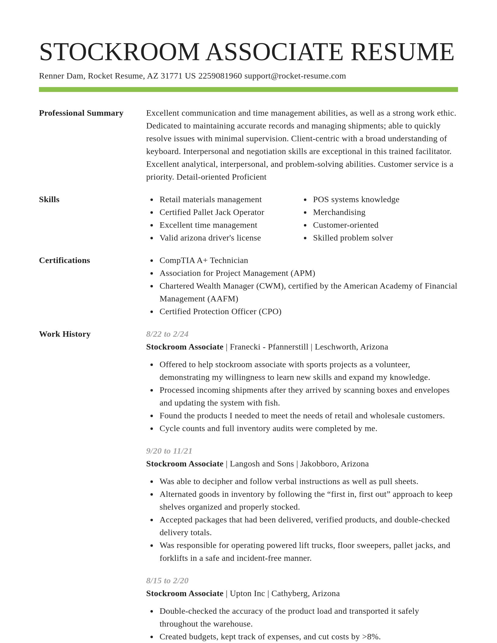 Smart resume template