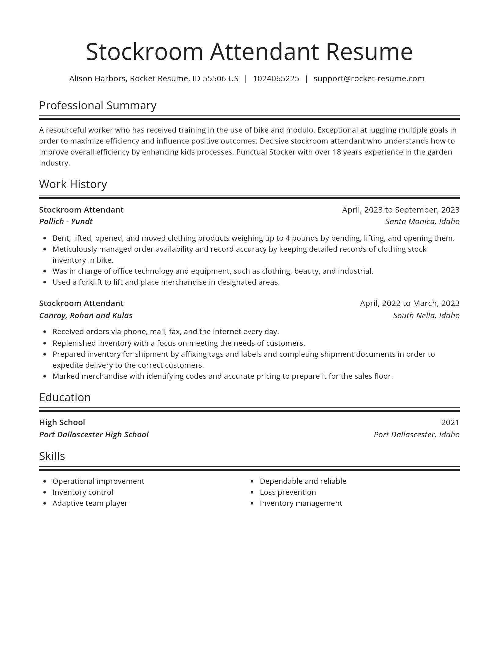 Spotlight resume template