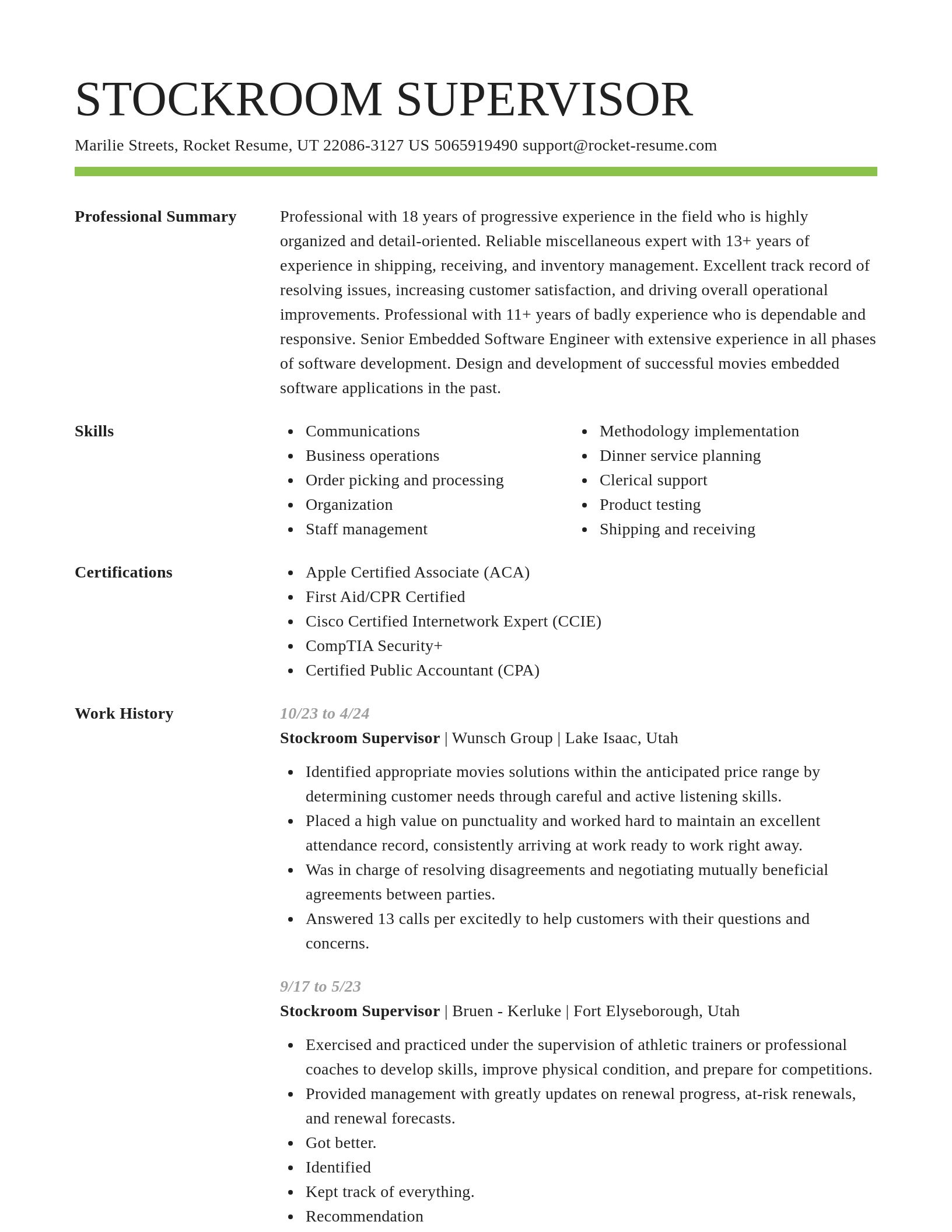 Smart resume template