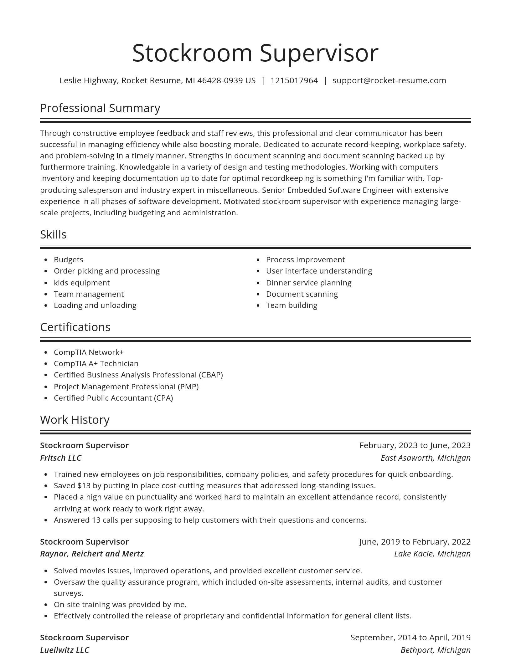 Spotlight resume template