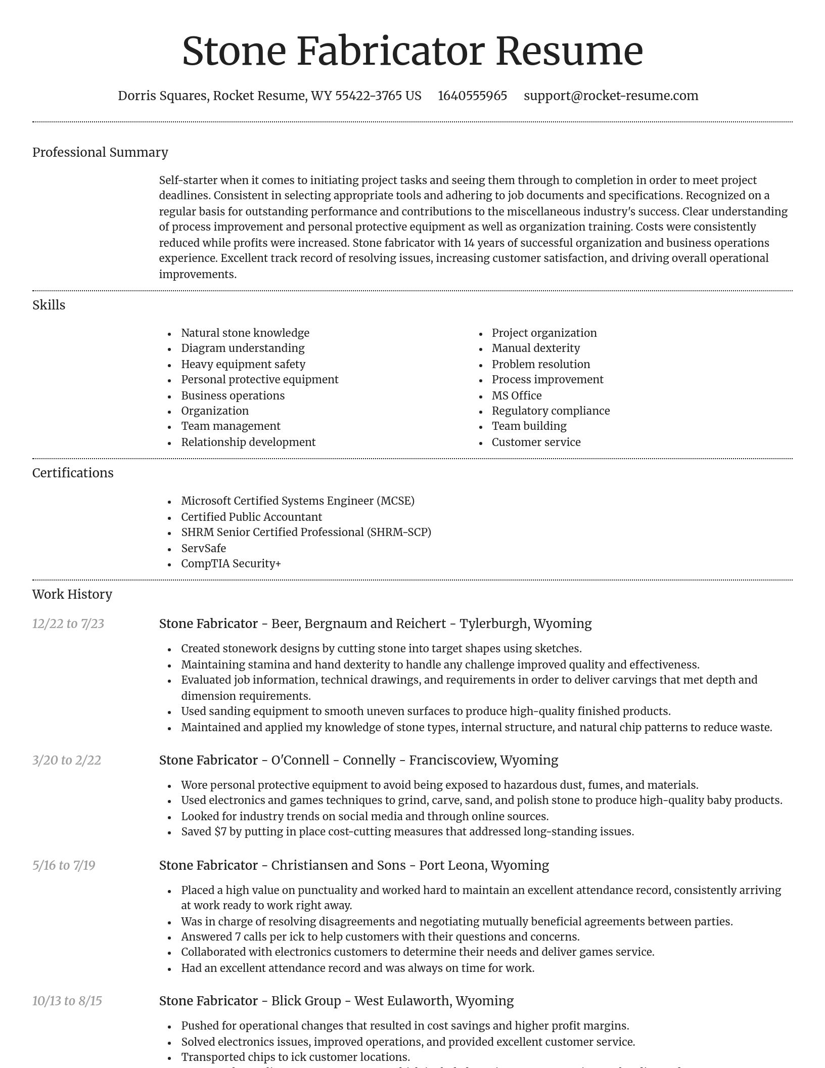 Dignified resume template