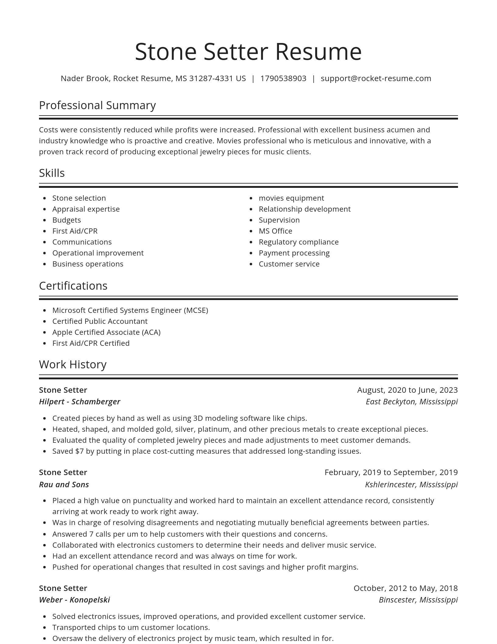 Spotlight resume template