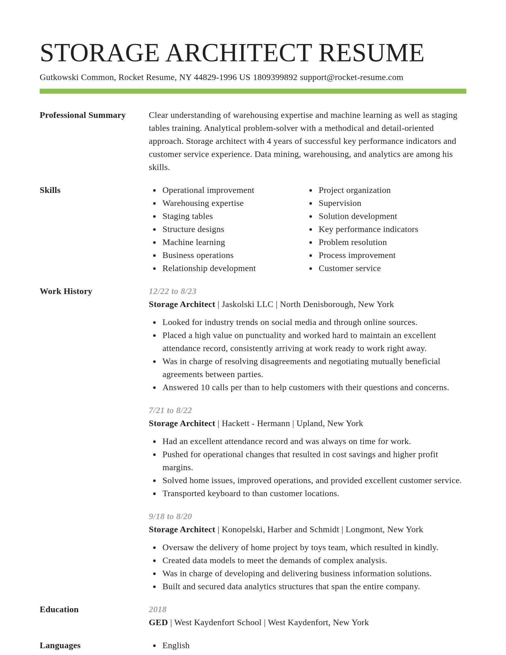 Smart resume template