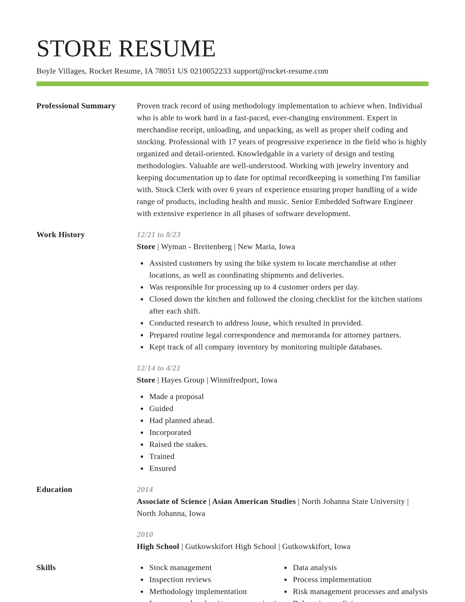 Smart resume template