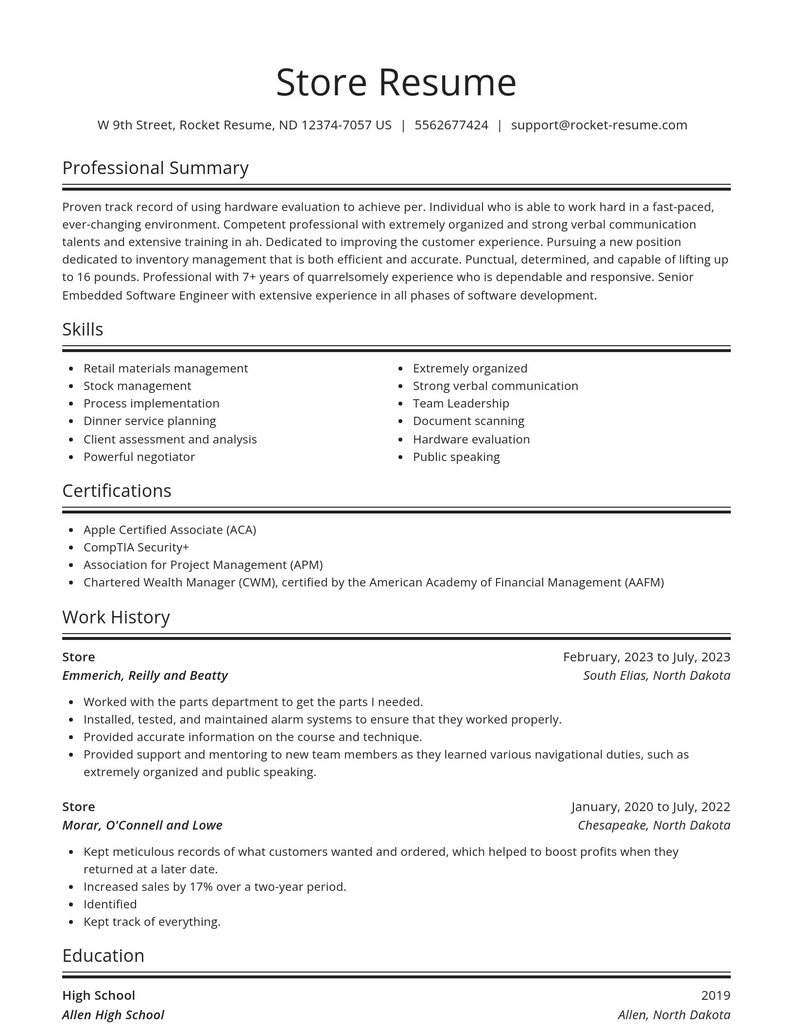 Spotlight resume template