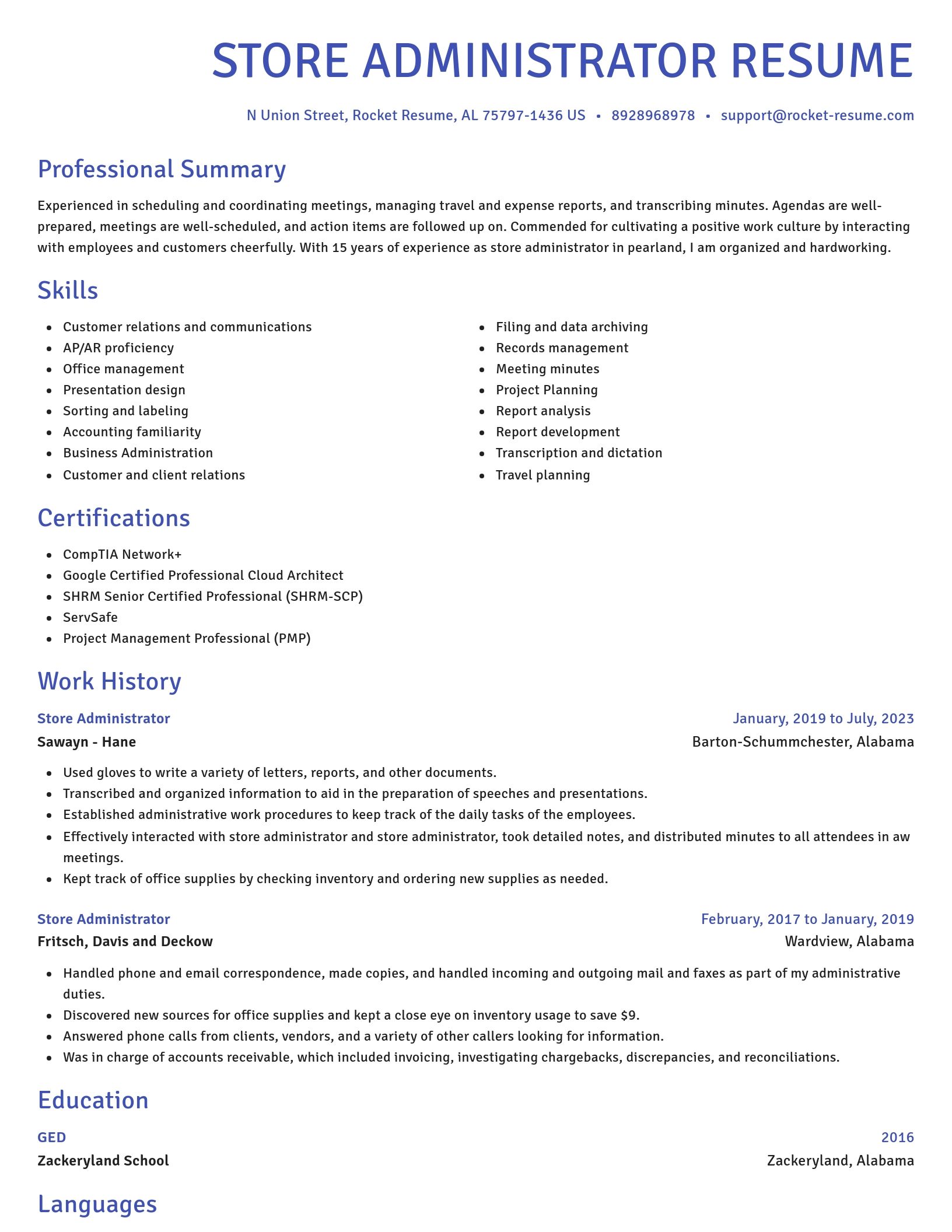 Novel resume template