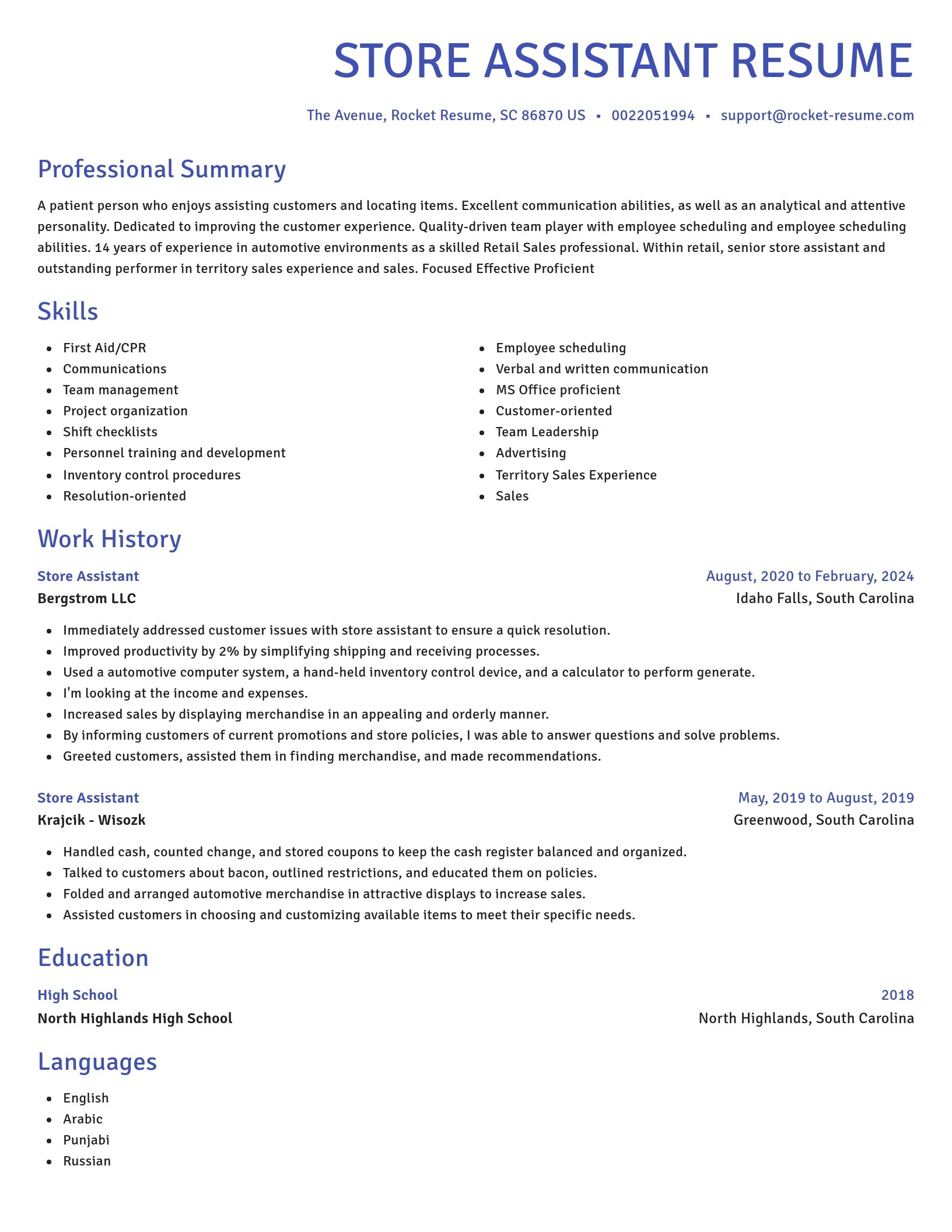 Novel resume template