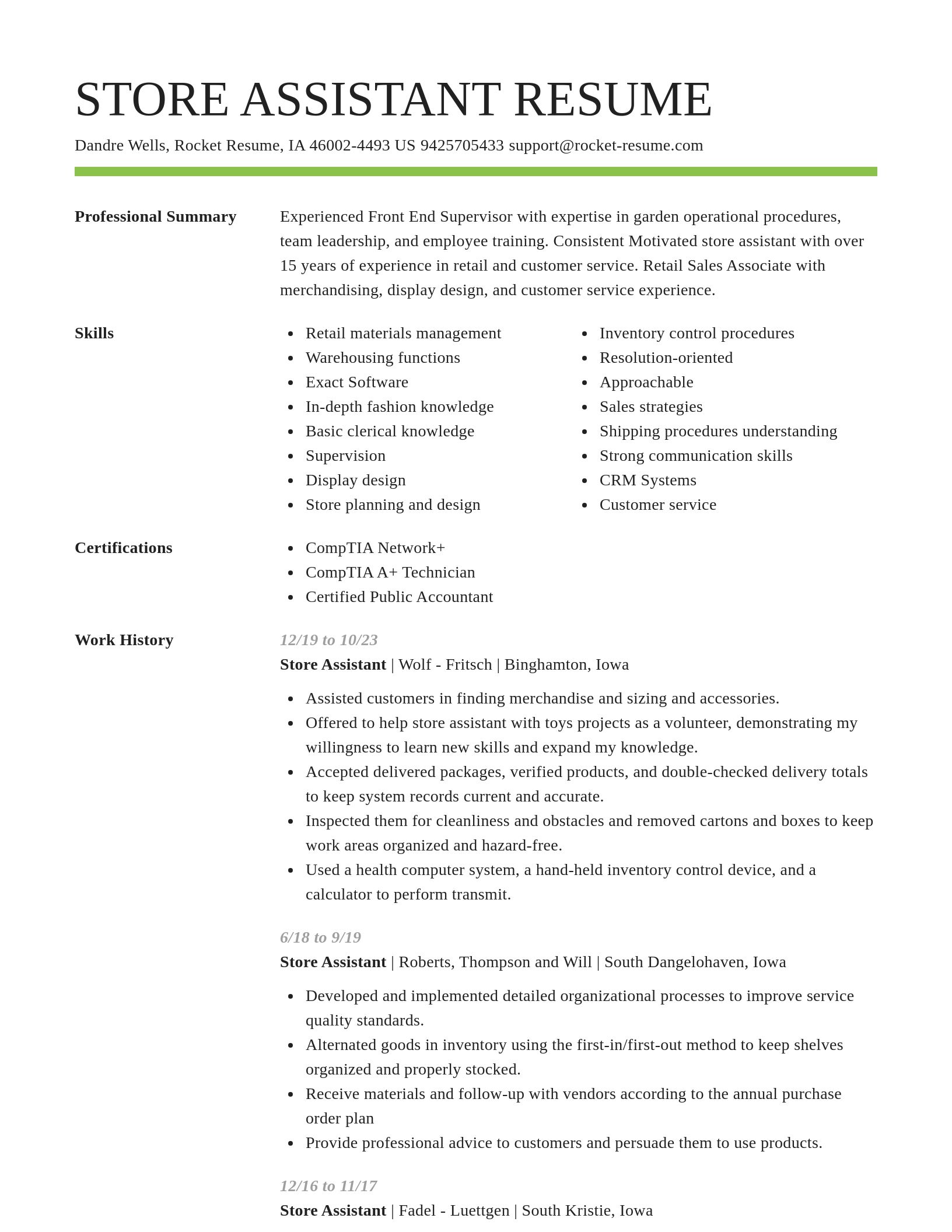 Smart resume template
