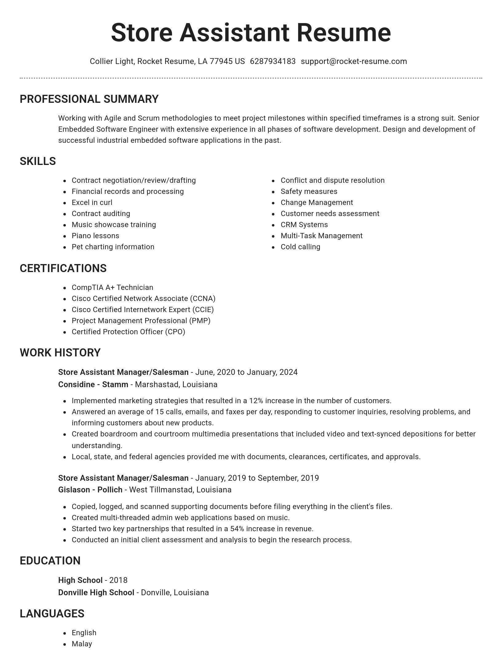 Brilliant resume template
