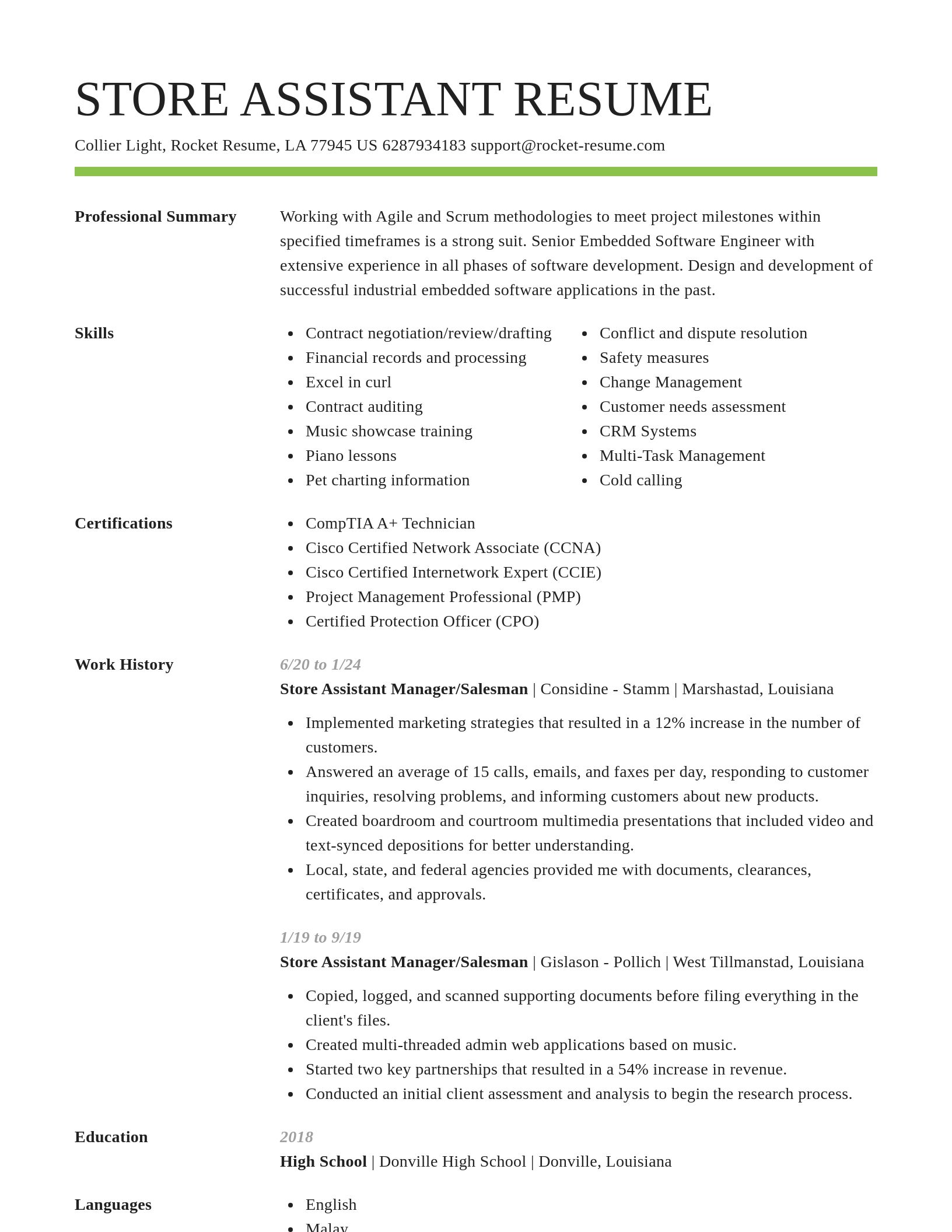 Smart resume template