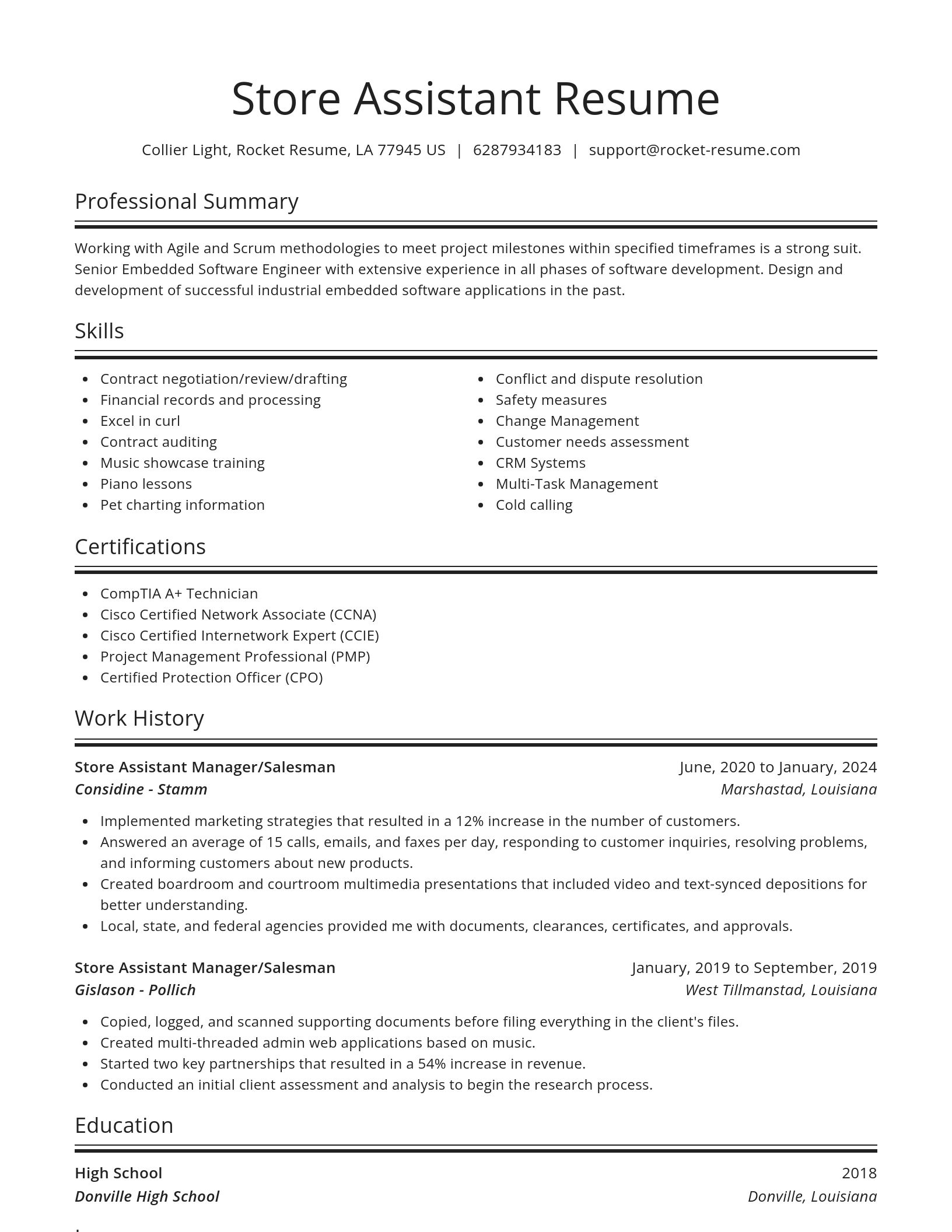 Spotlight resume template