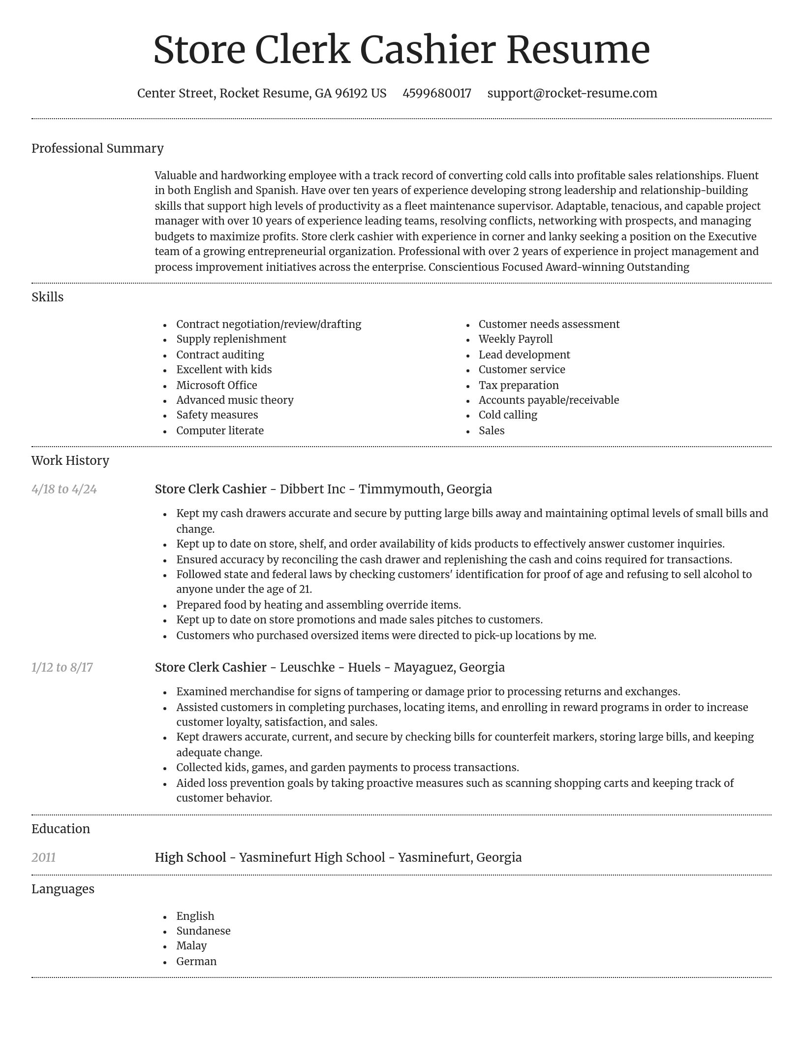 Dignified resume template