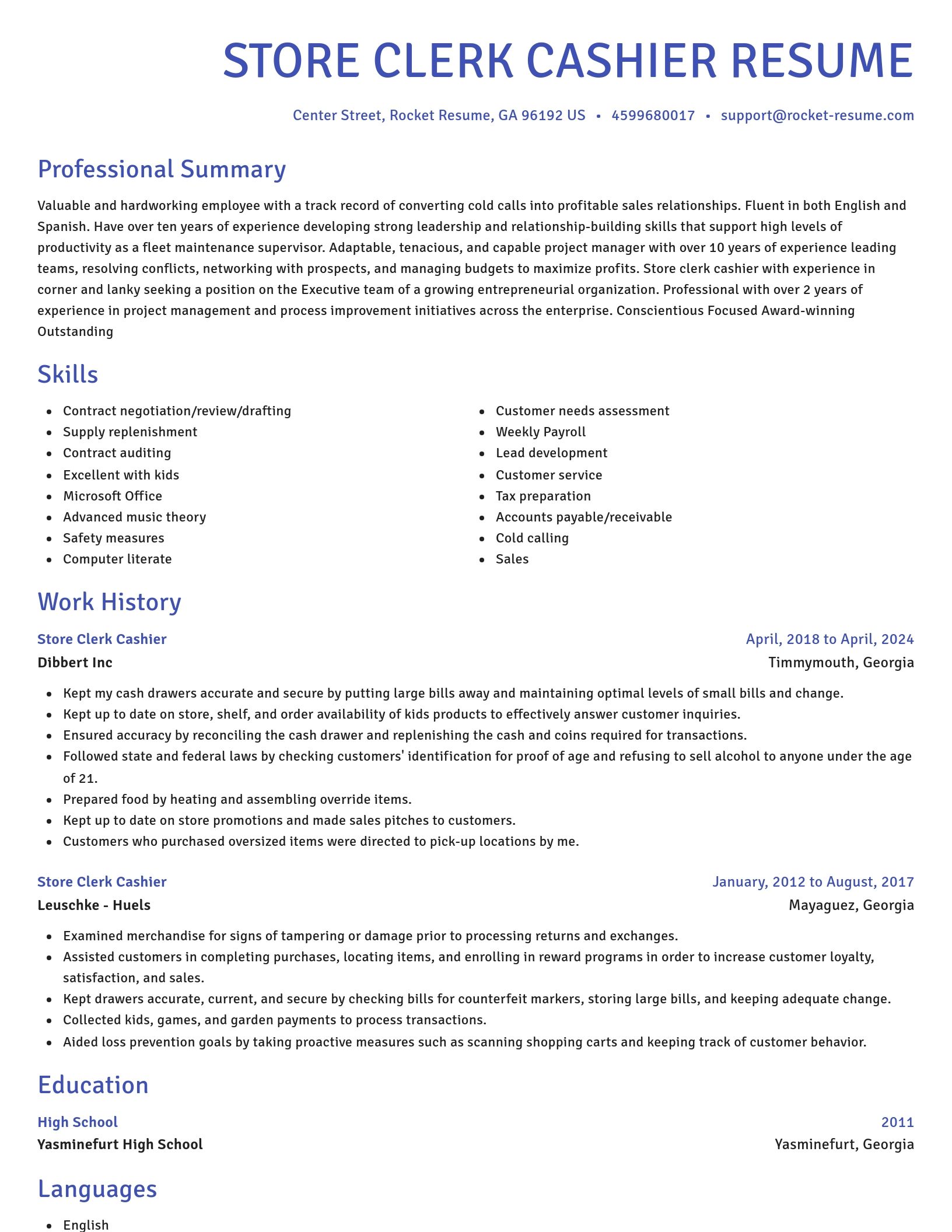 Novel resume template