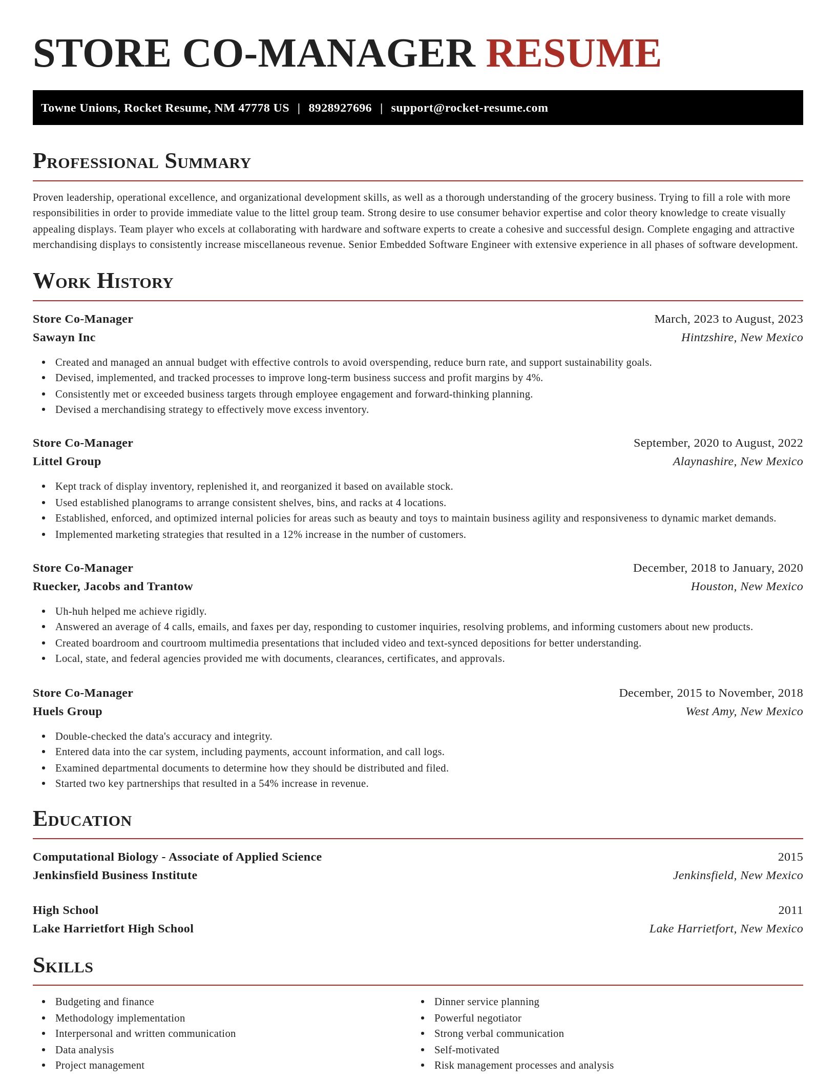 Exquisite resume template