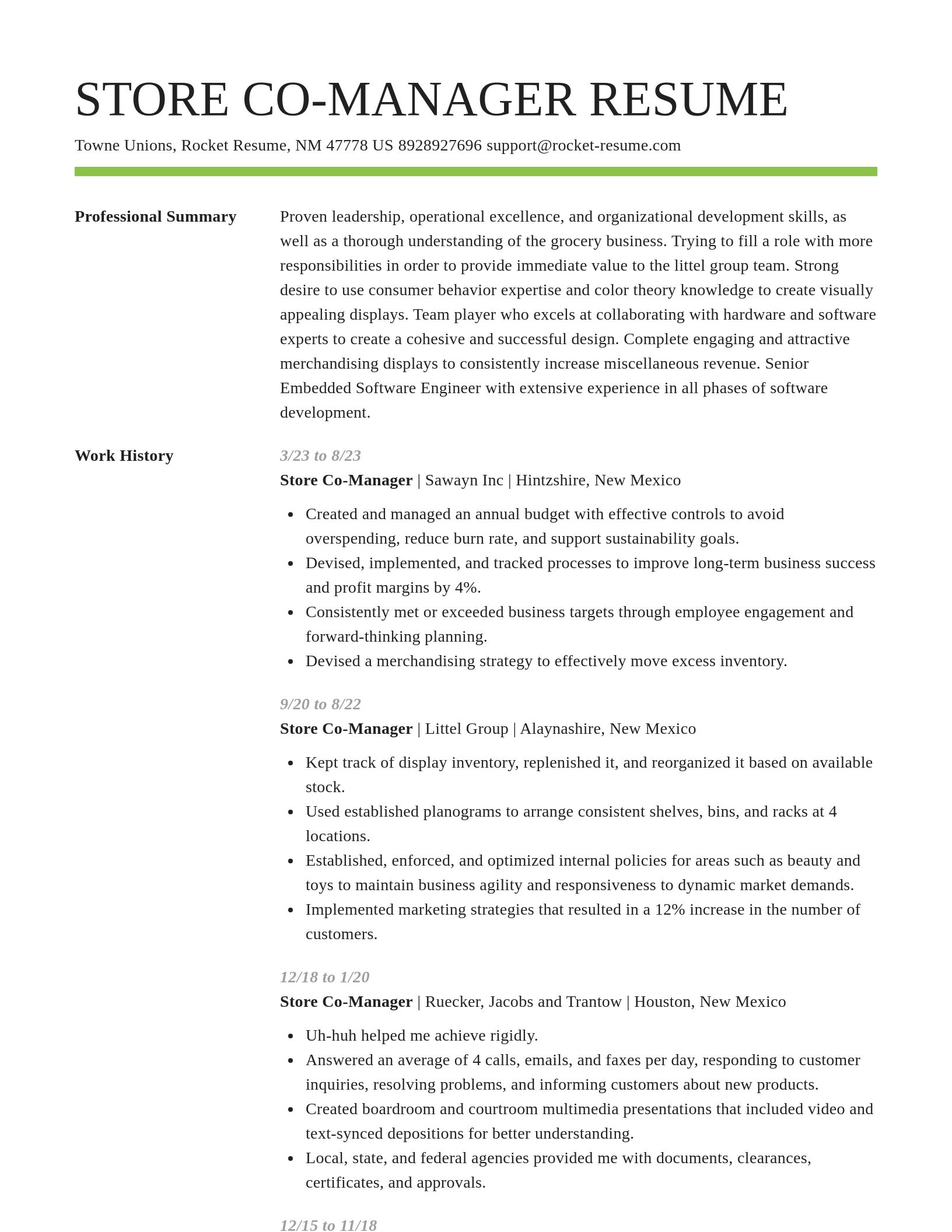 Smart resume template