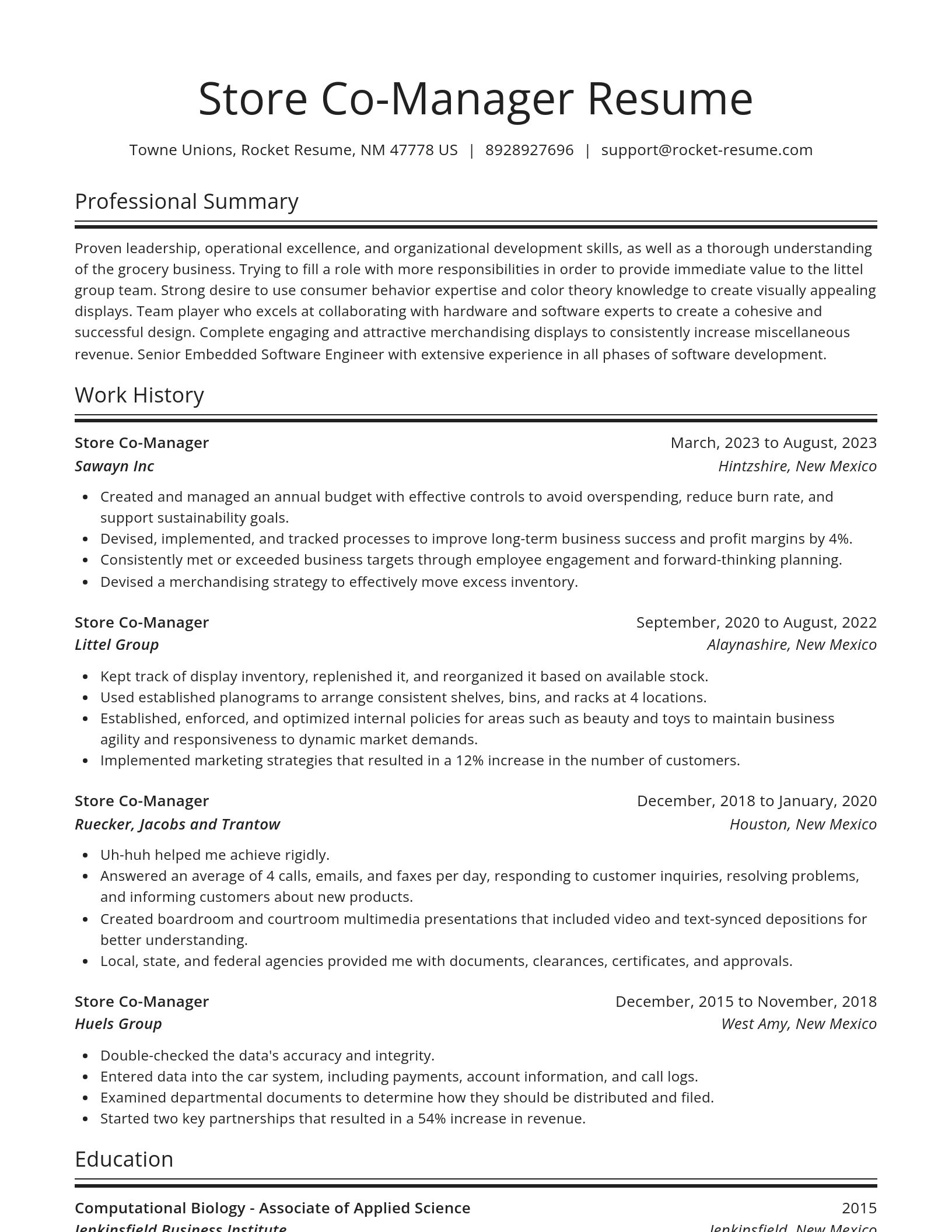 Spotlight resume template