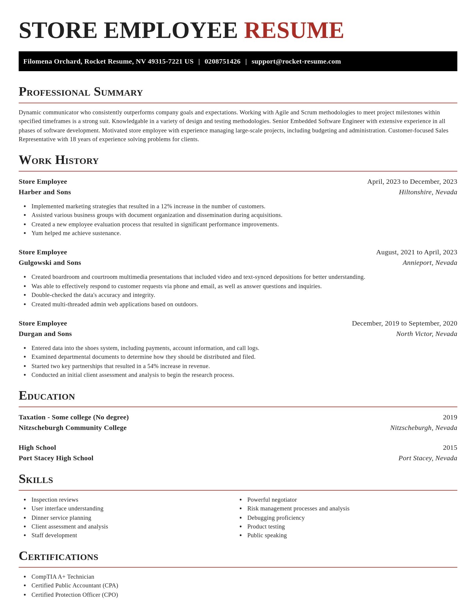 Exquisite resume template