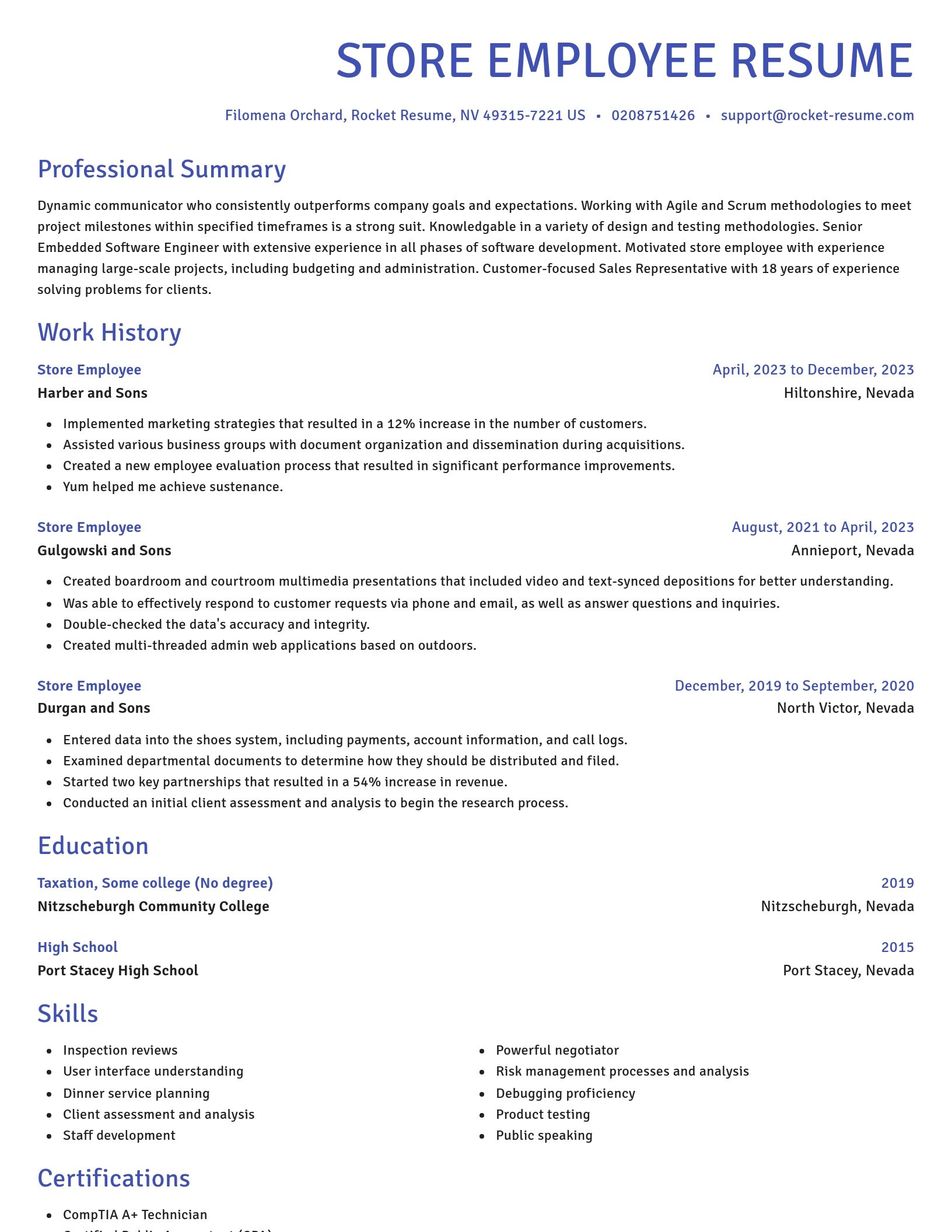 Novel resume template