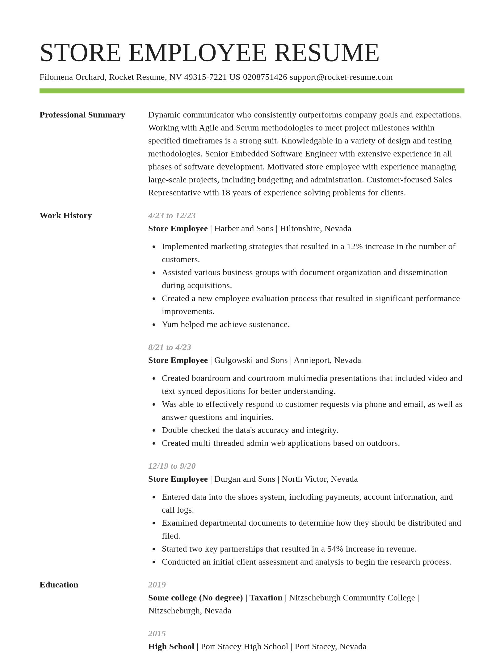 Smart resume template