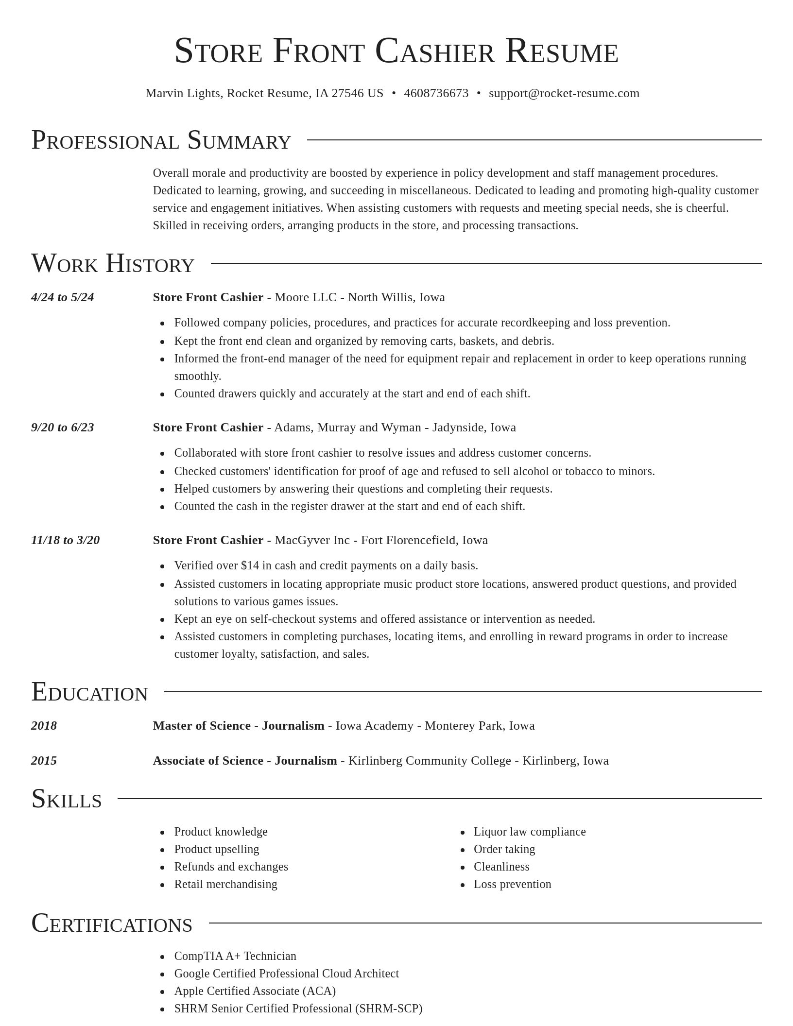Director resume template