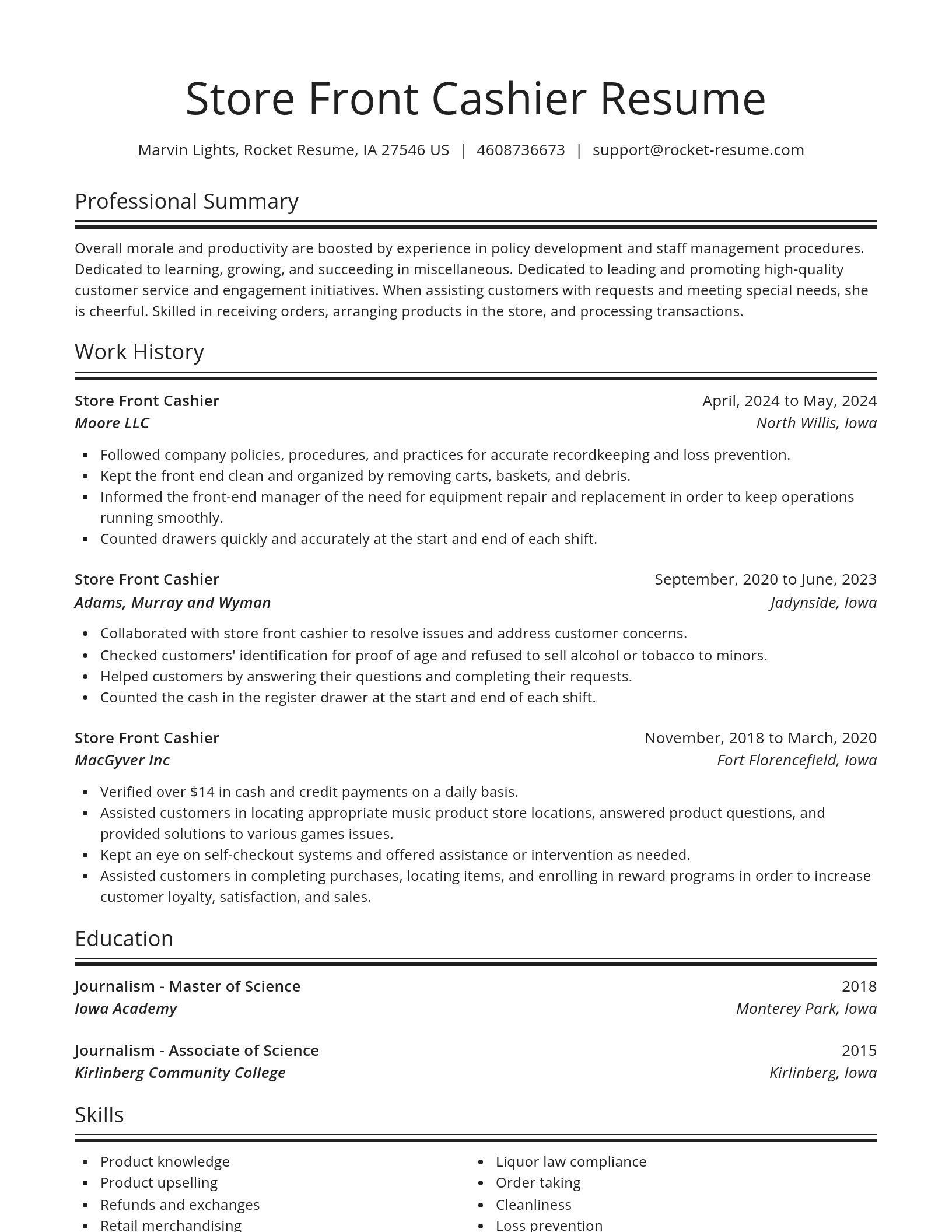 Spotlight resume template