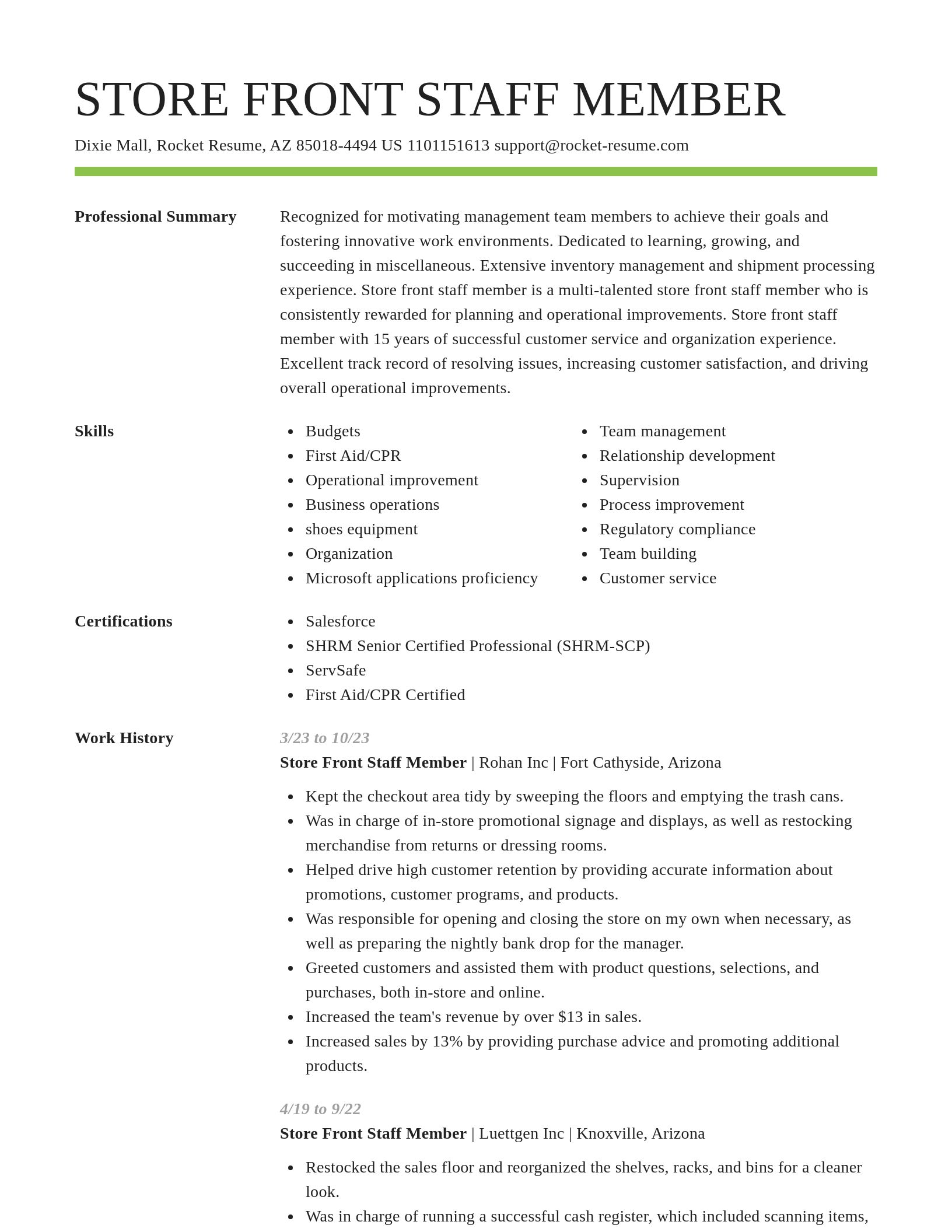 Smart resume template