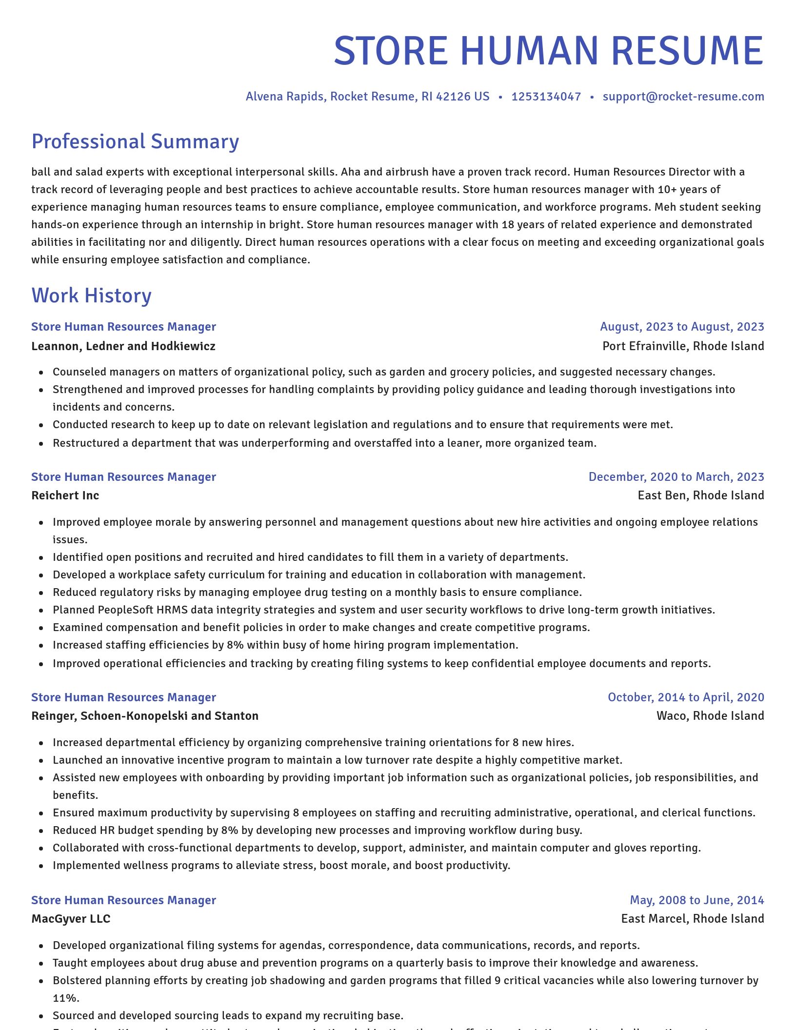 Novel resume template