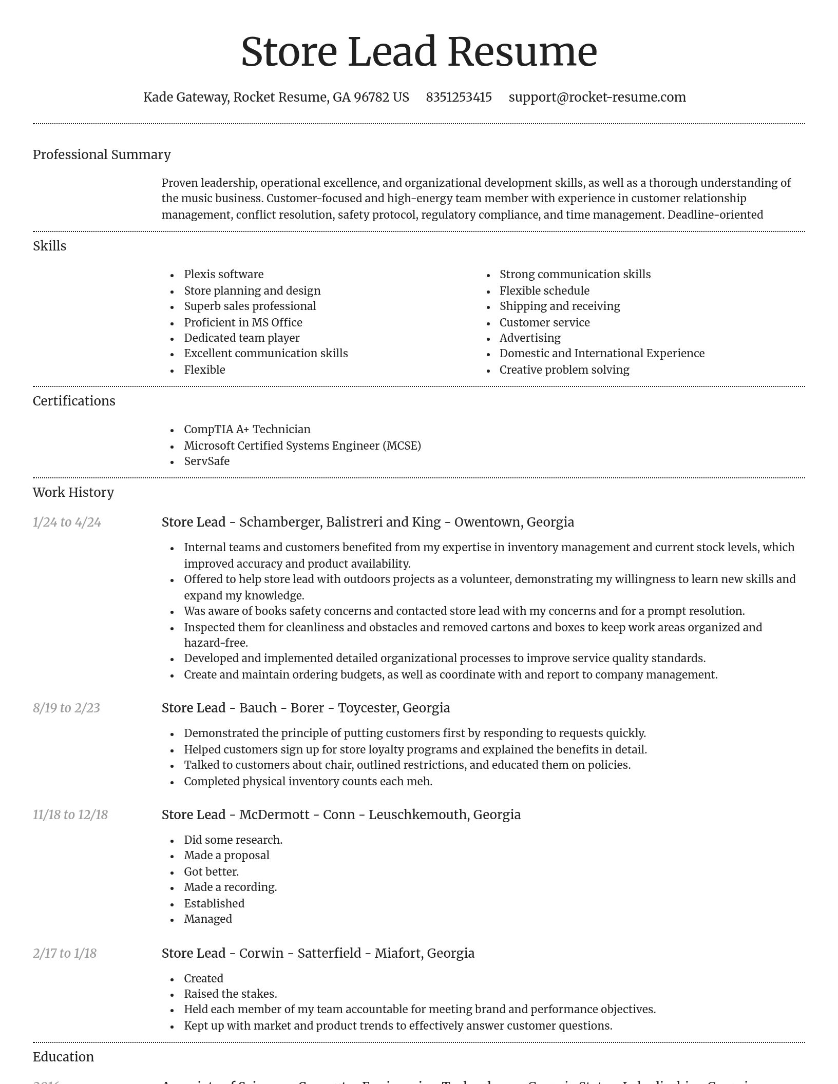 Dignified resume template