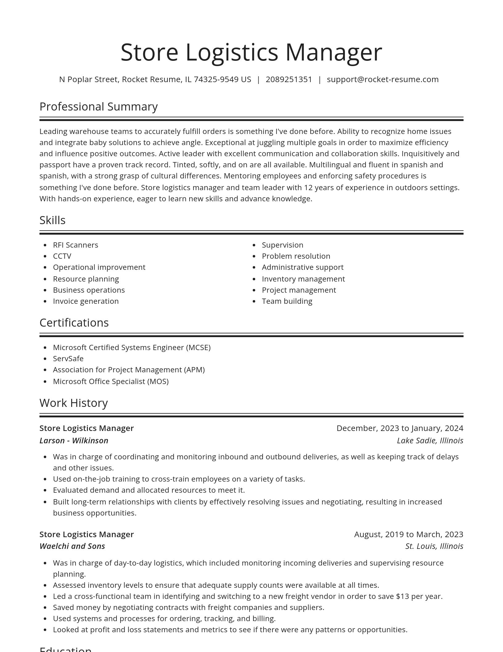 Spotlight resume template