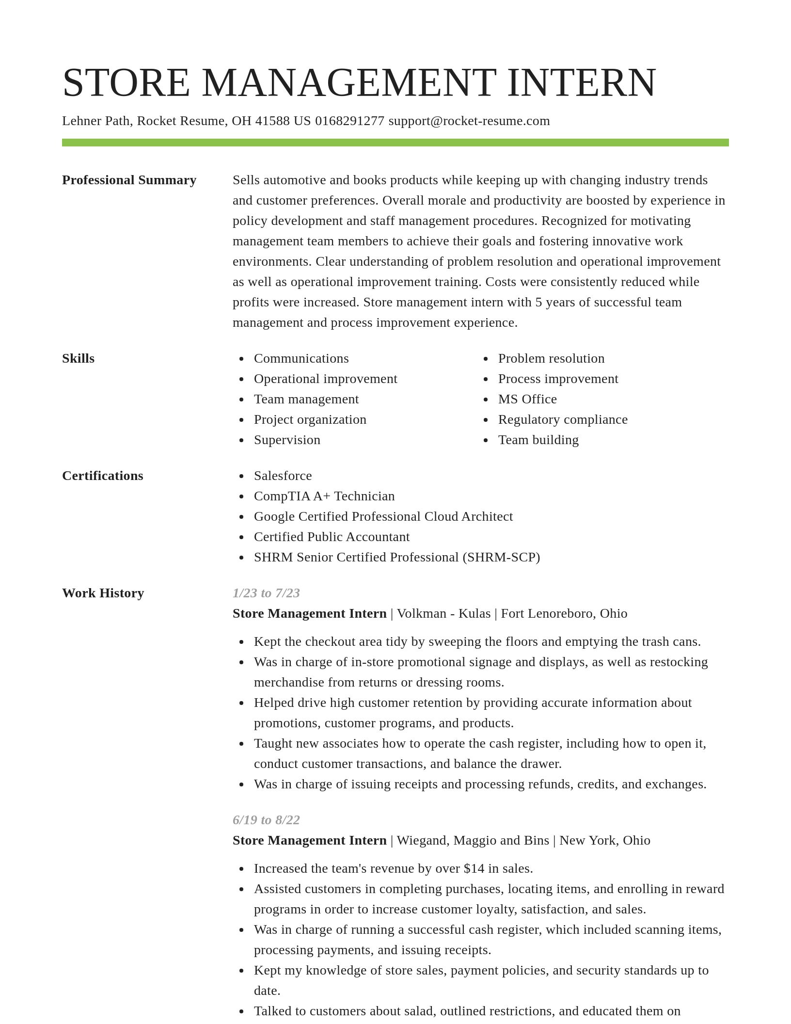 Smart resume template