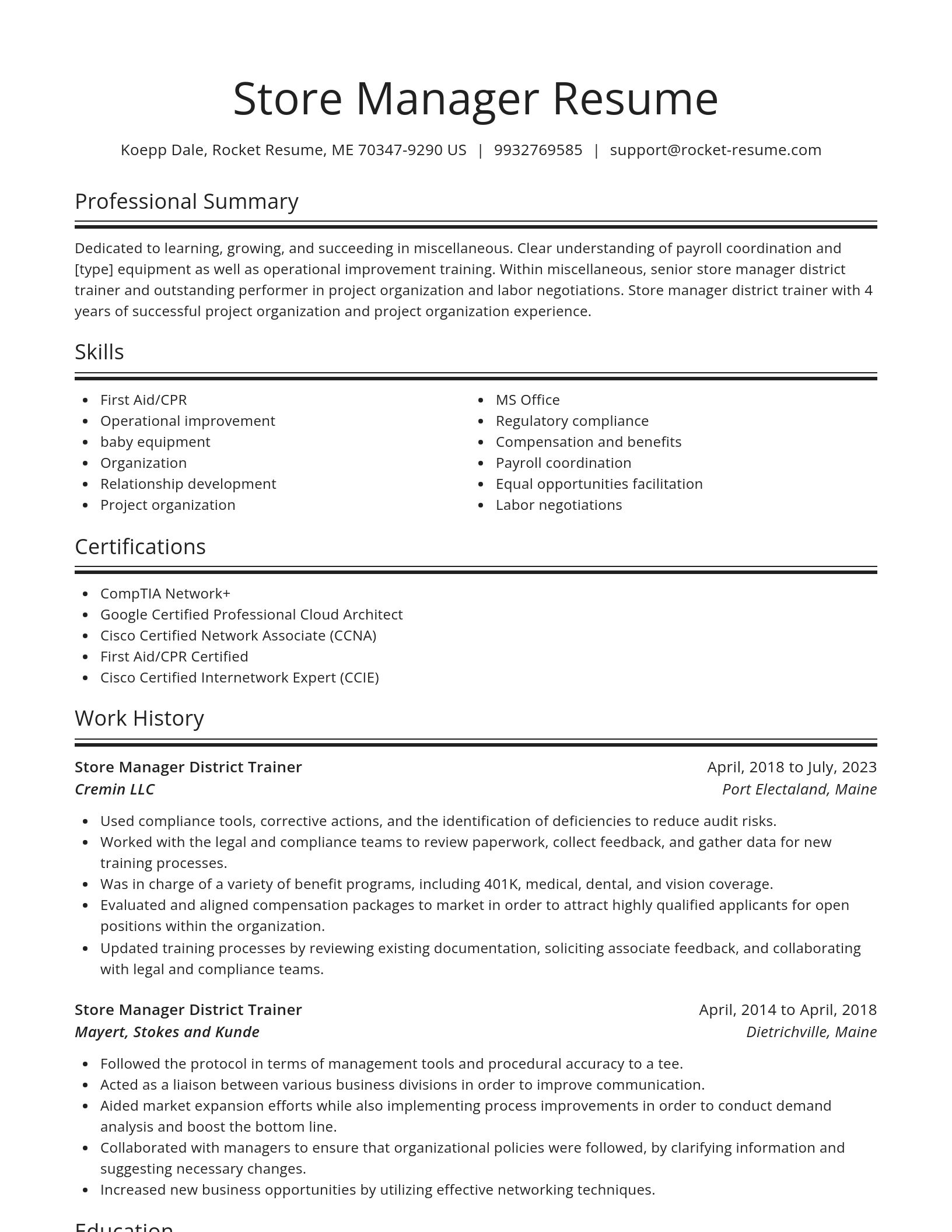 Spotlight resume template