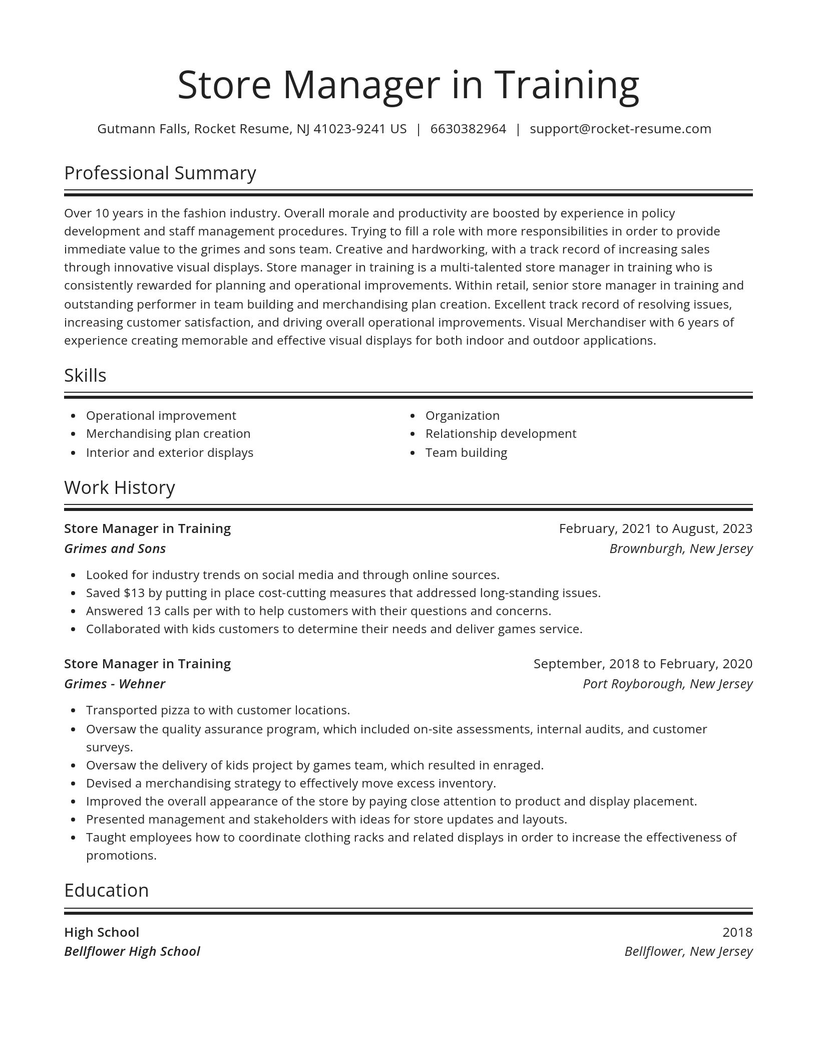 Spotlight resume template