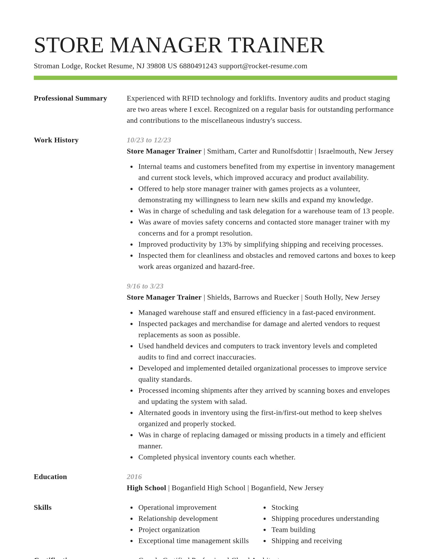 Smart resume template