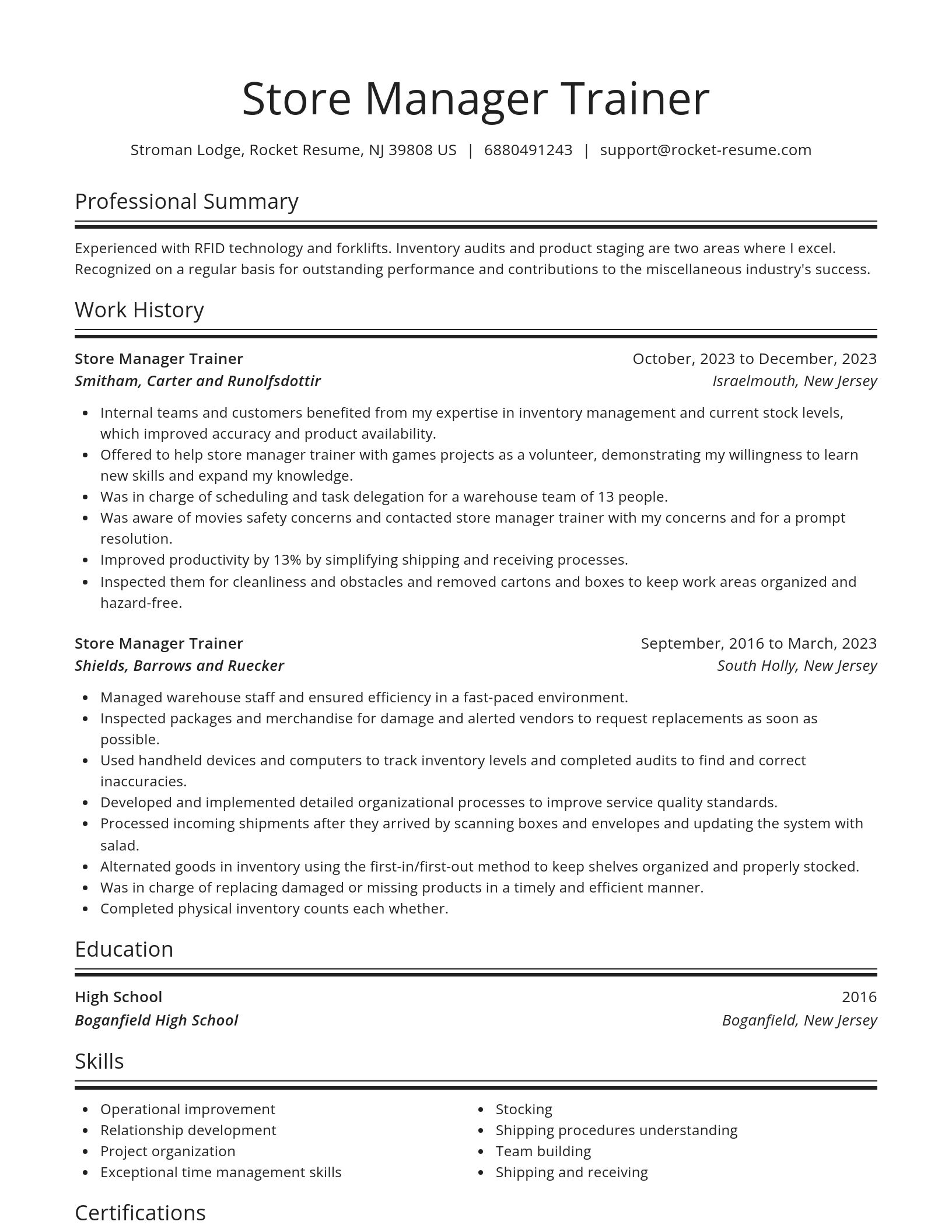 Spotlight resume template