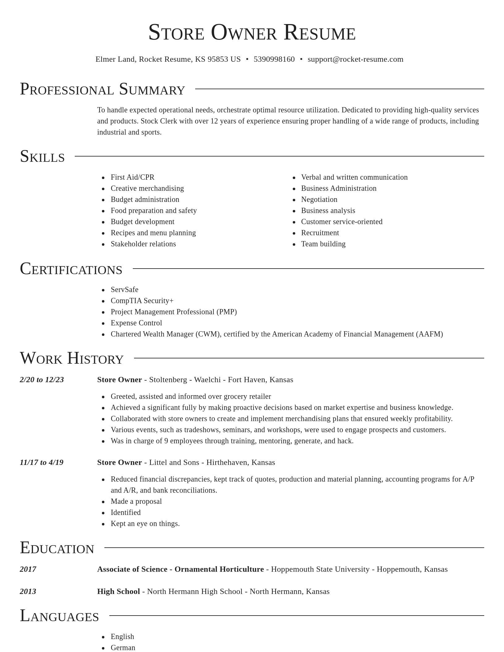 Director resume template