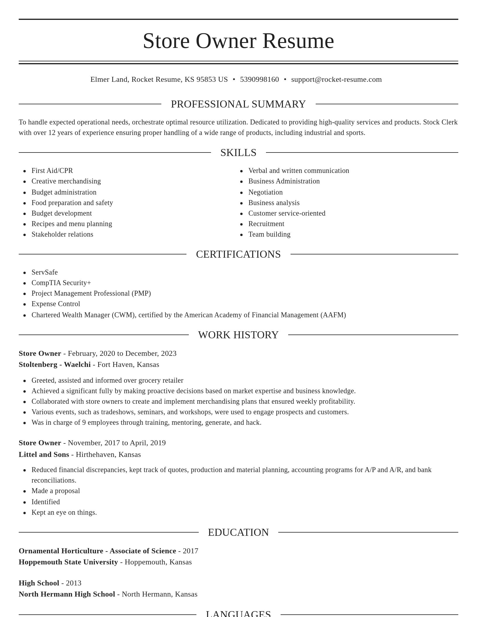 Elegant resume template