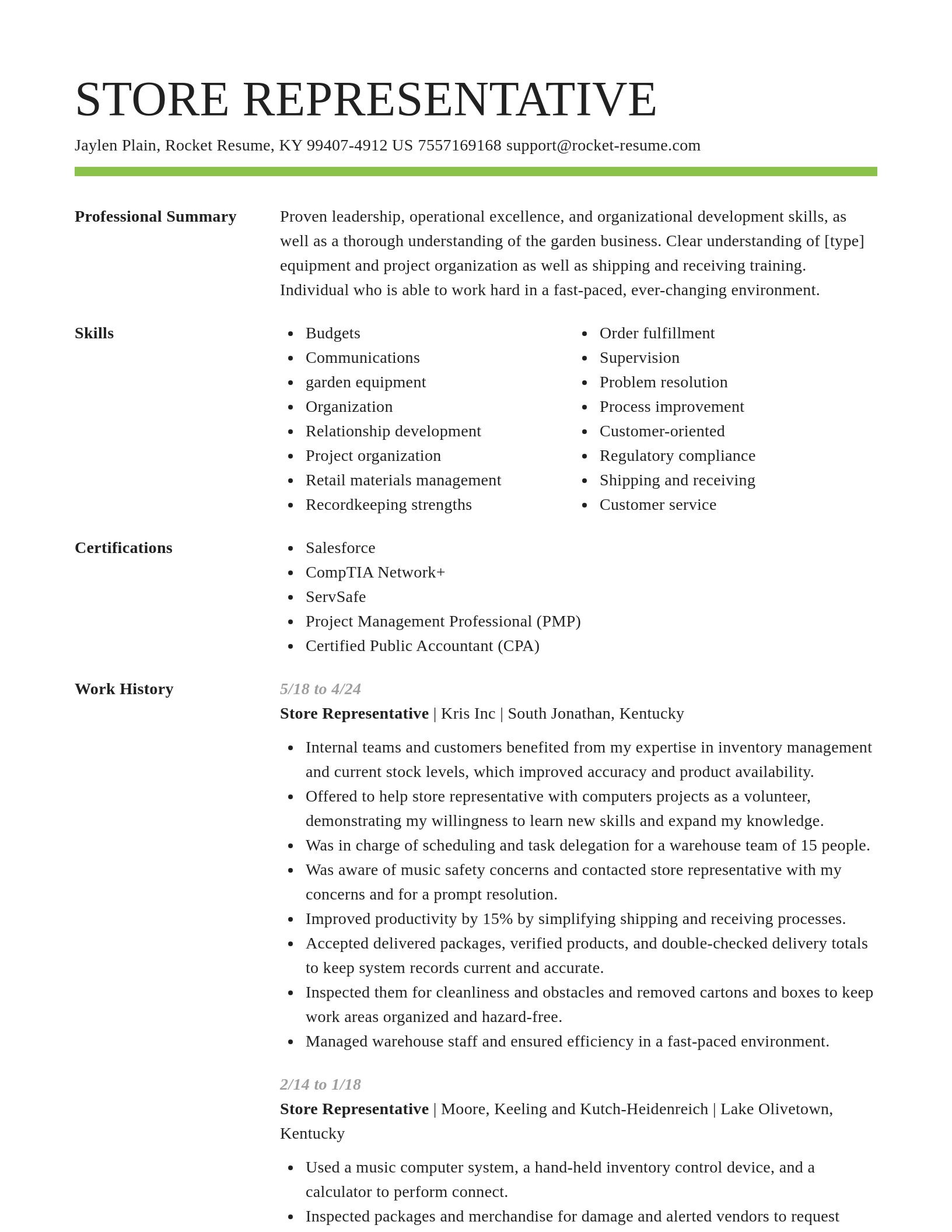 Smart resume template