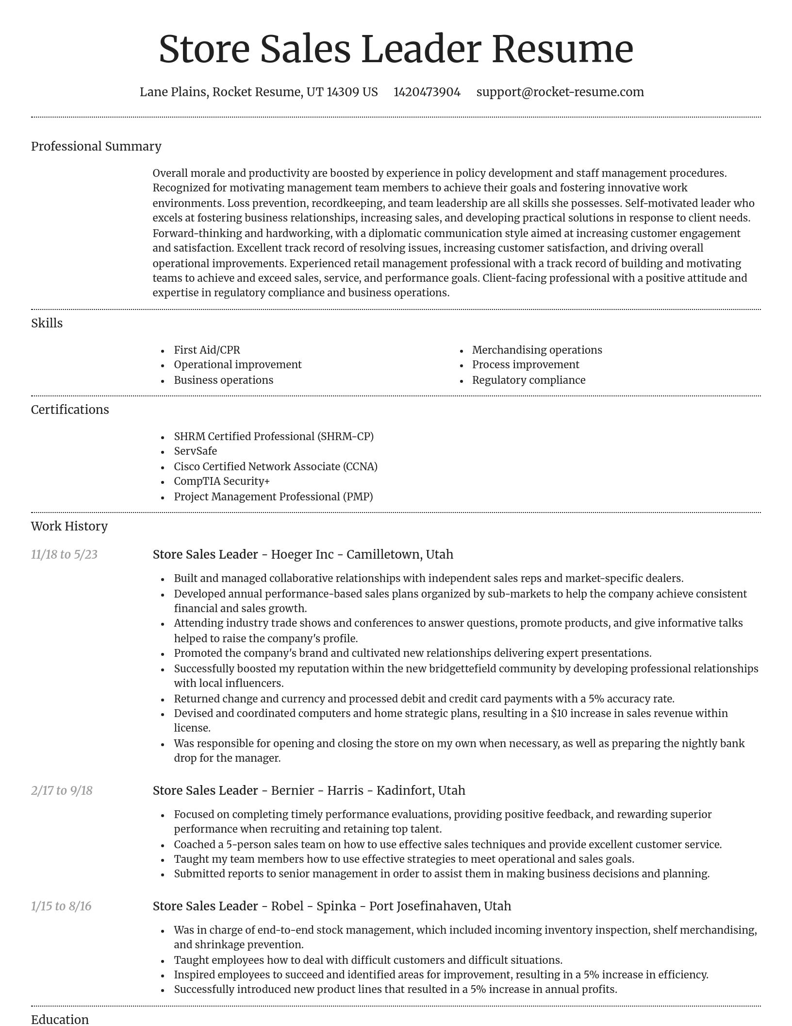 Dignified resume template