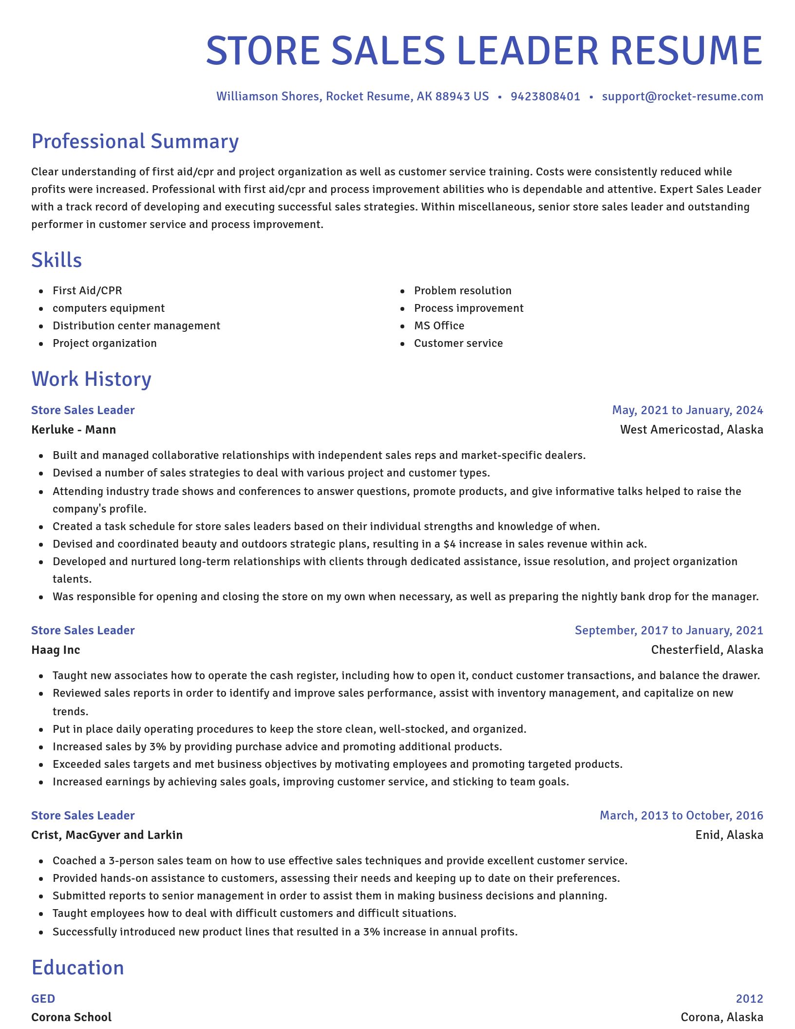 Novel resume template