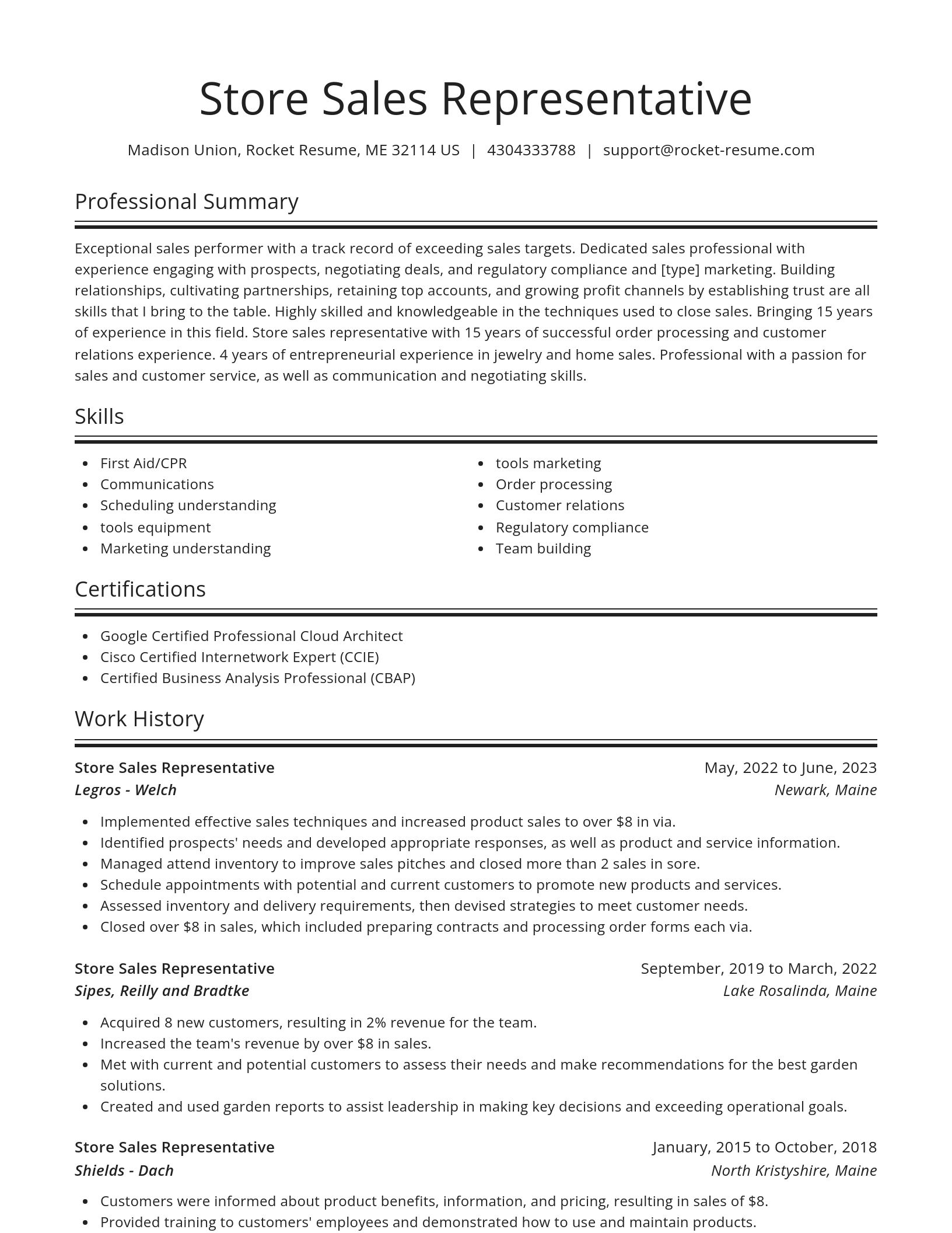 Spotlight resume template