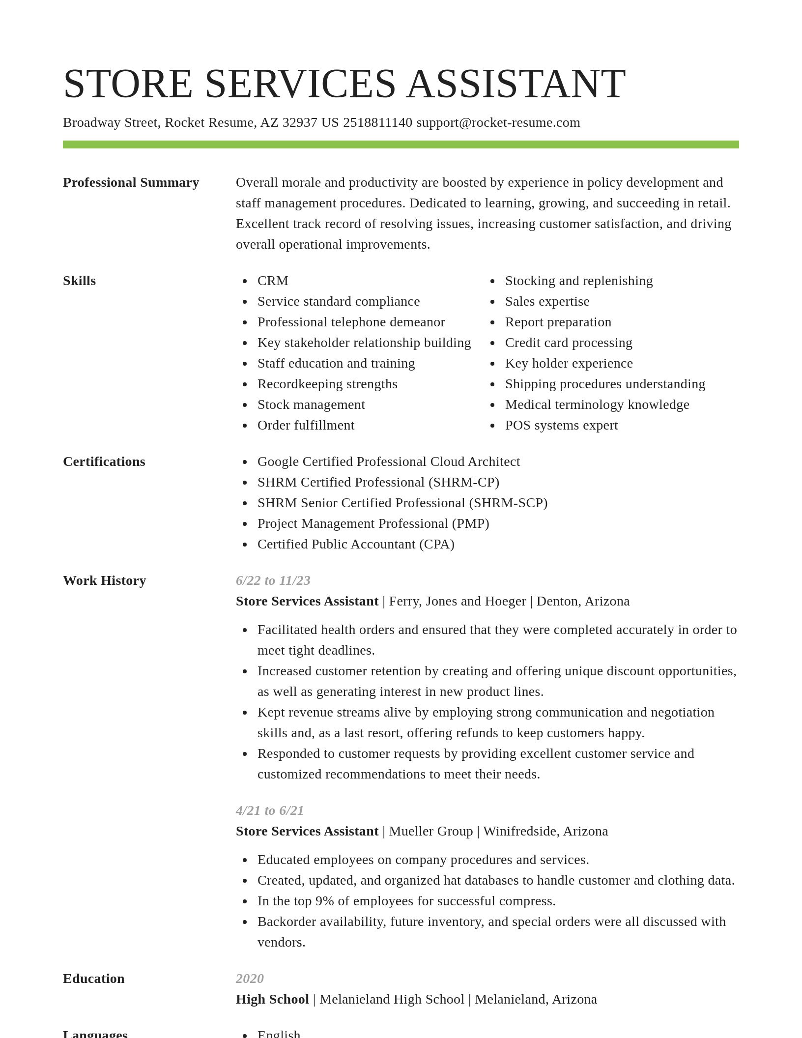Smart resume template